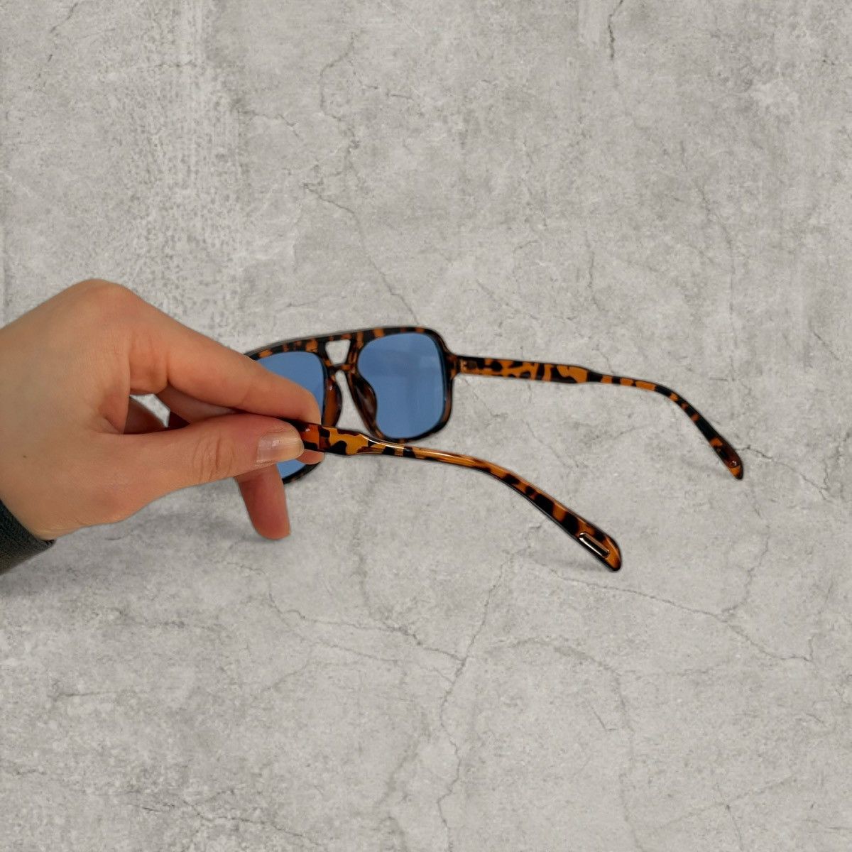 Japanese Brand Aviator sunglasses in blue tortoise shell frame. One size Size ONE SIZE - 4 Thumbnail