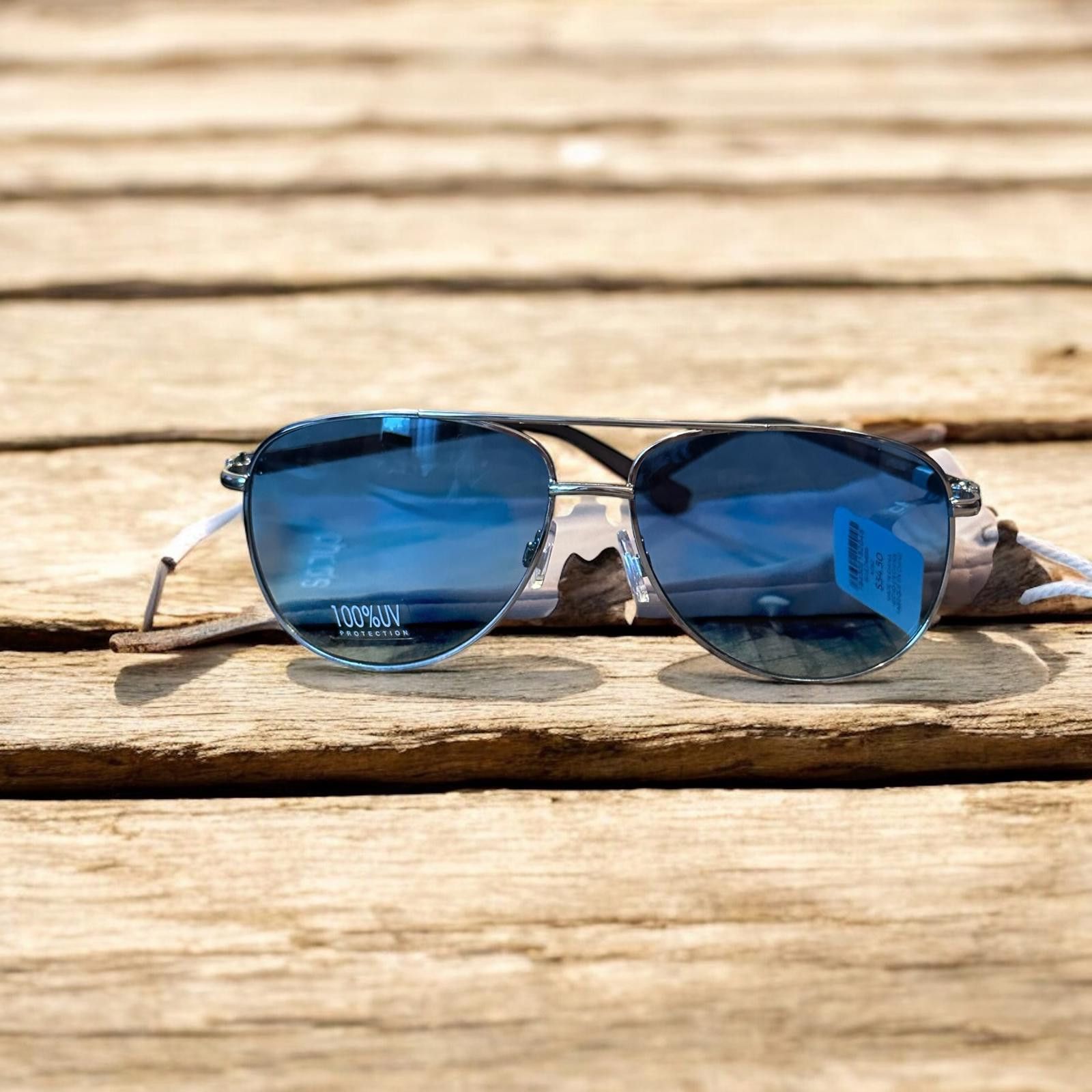 Chicos Chico's Stylish Aviator Blue Lens Sunglasses Size ONE SIZE - 1 Thumbnail