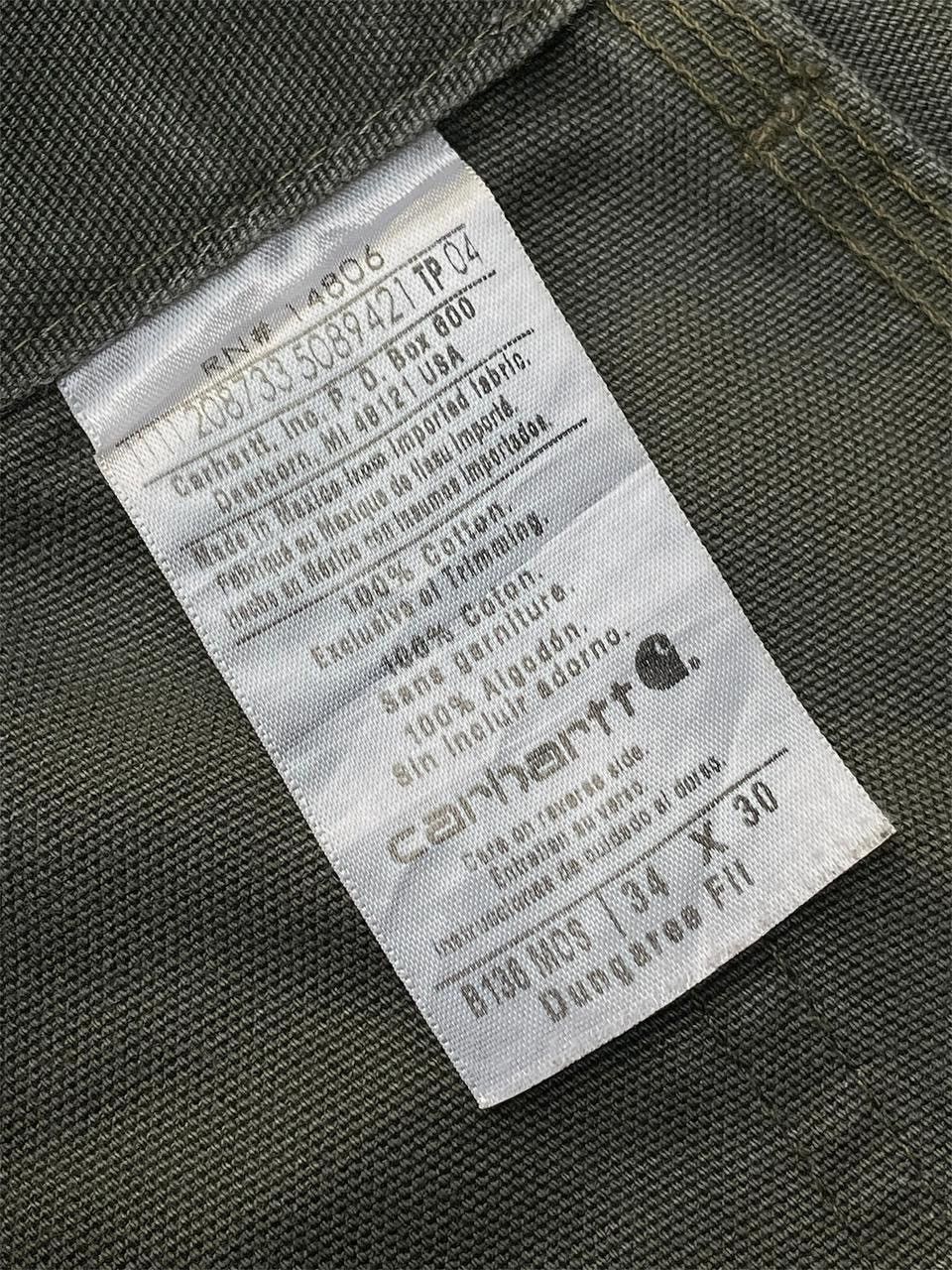 Carhartt Faded Mosgreen Distressed Carhartt Doublekne Pant B136-MOS Size US 34 / EU 50 - 4 Thumbnail