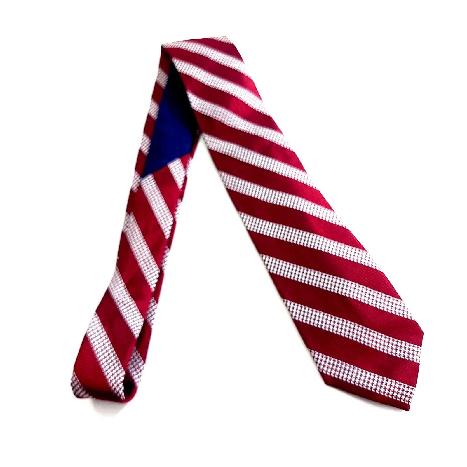 Tommy Hilfiger Tommy Hilfiger Red White Striped Plaid Woven Skinny Silk Tie Size ONE SIZE - 6 Thumbnail