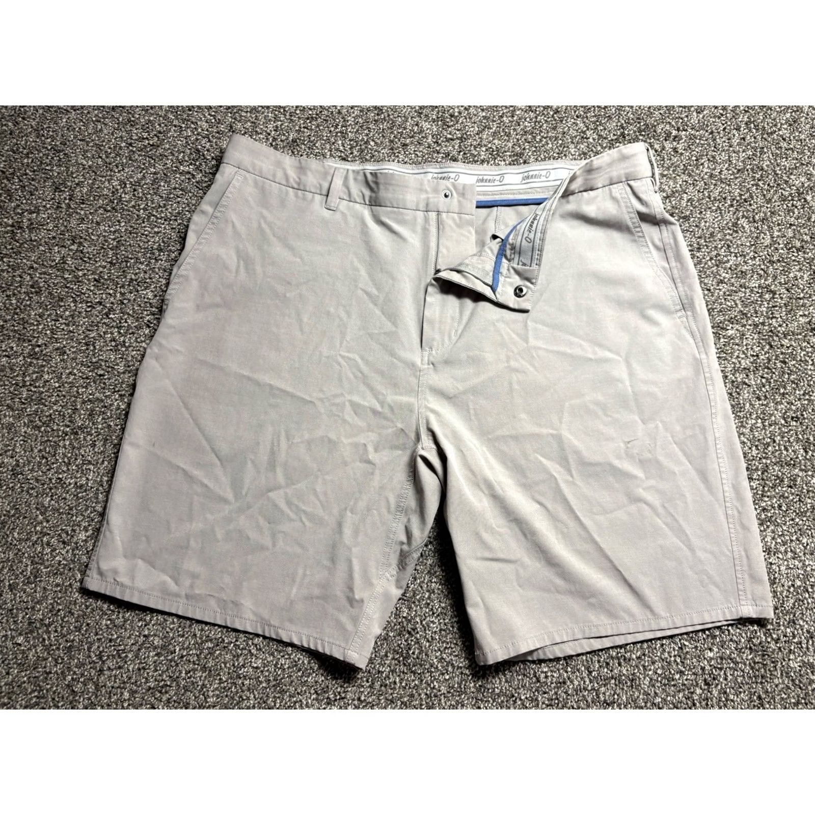 johnnie-O VINTAGE Johnnie-O Mens Calcutta Prep-Formance Shorts Mens 40 Khaki Beige Golf Summer (Move to Adults) Size US 40 / EU 56 - 2 Thumbnail