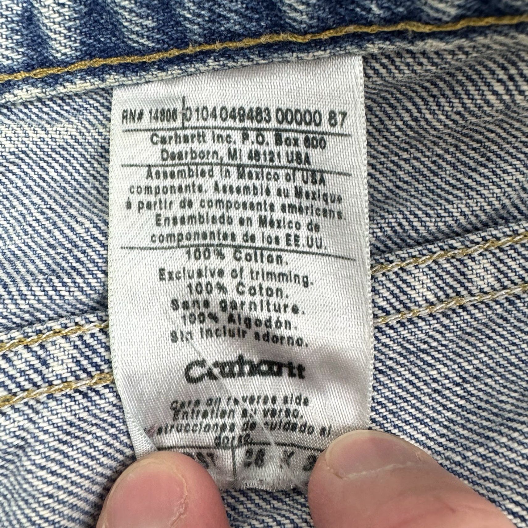 Carhartt VINTAGE Carhartt Jeans Men 38x34 Blue Grunge 90s Y2K Baggy Workwear Relaxed Straight Size US 38 / EU 54 - 6 Thumbnail