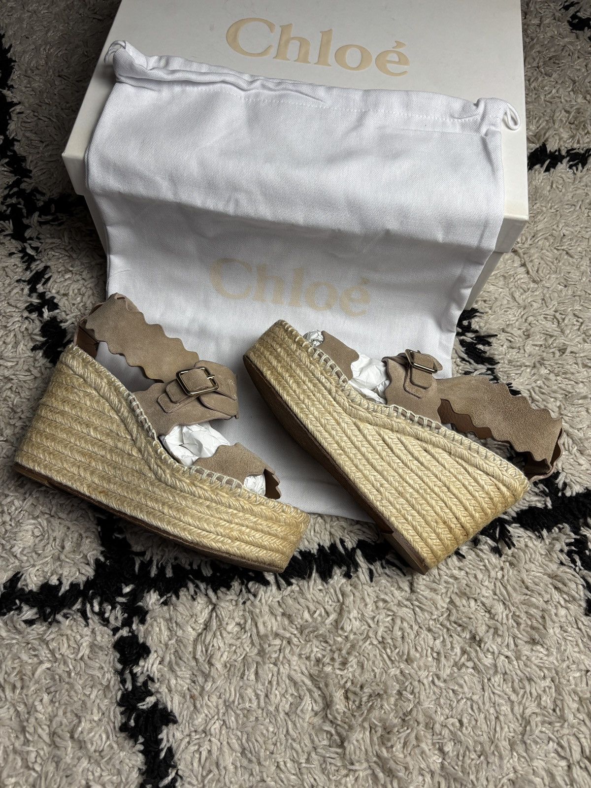 Chloe Chloe Lauren Suede Wedge Sandals Espadrilles Size US 9 / IT 39 - 1 Thumbnail
