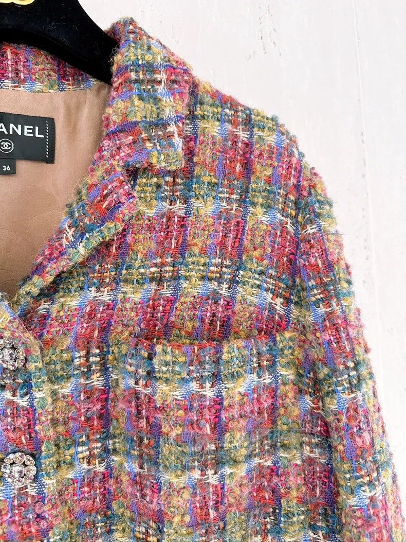 Chanel Chanel 22K autumn and winter colourful plaid tweed jacket Size XS / US 0-2 / IT 36-38 - 3 Thumbnail