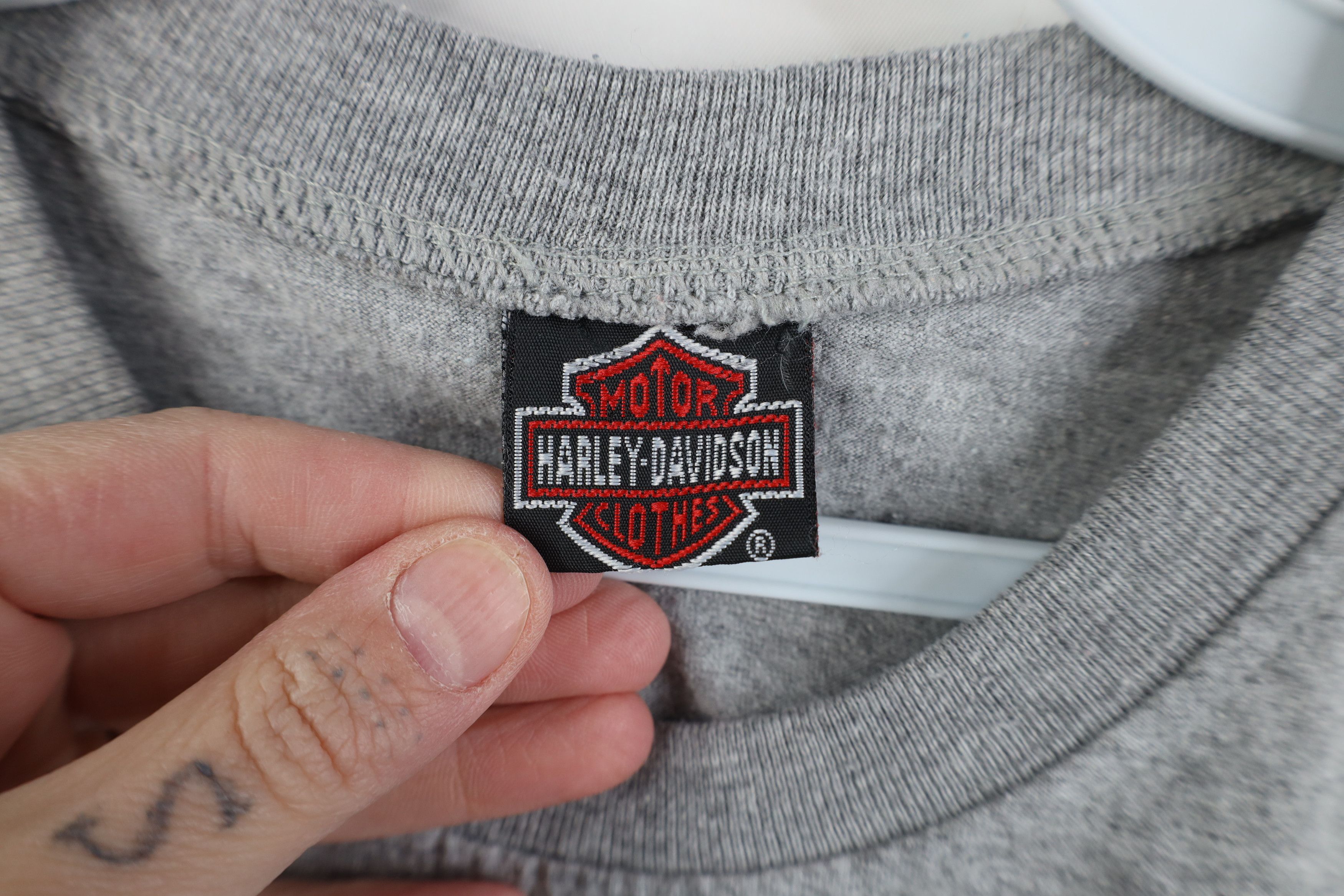 Harley Davidson Vintage 90s Harley Davidson Spell Thai Thailand T-Shirt Gray Size US M / EU 48-50 / 2 - 6 Thumbnail