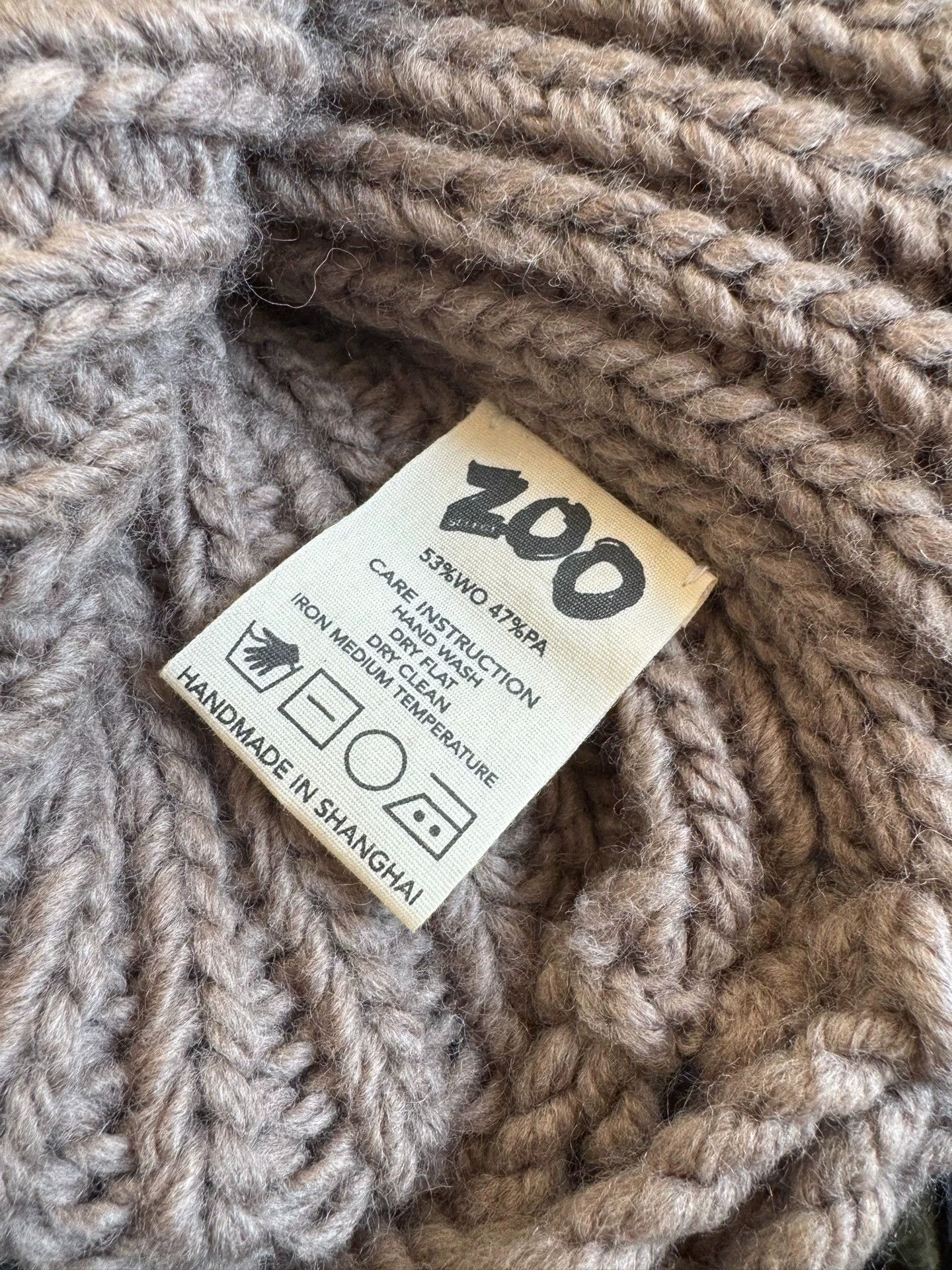 Other zooSelect Hand Knit Cowl Fringes Wool Nylon Walnut Brown Size ONE SIZE - 9 Thumbnail