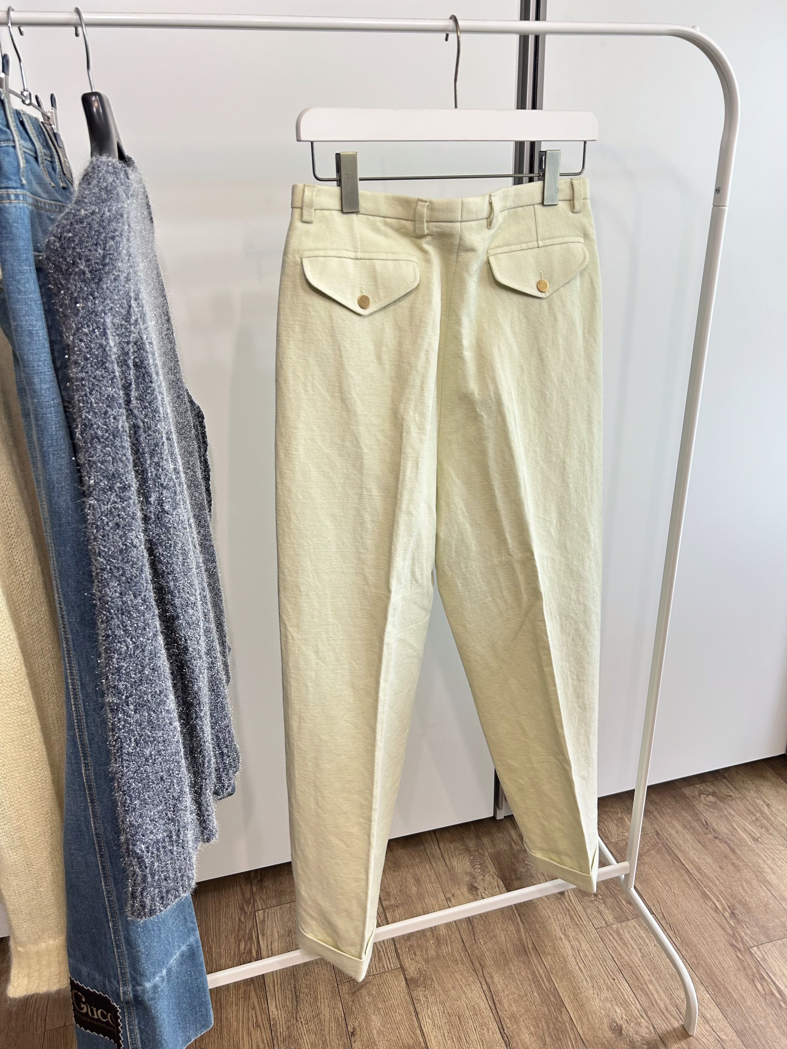 Gucci GUCCI Pale Yellow Pleated Trousers Size US 32 / EU 48 - 5 Thumbnail