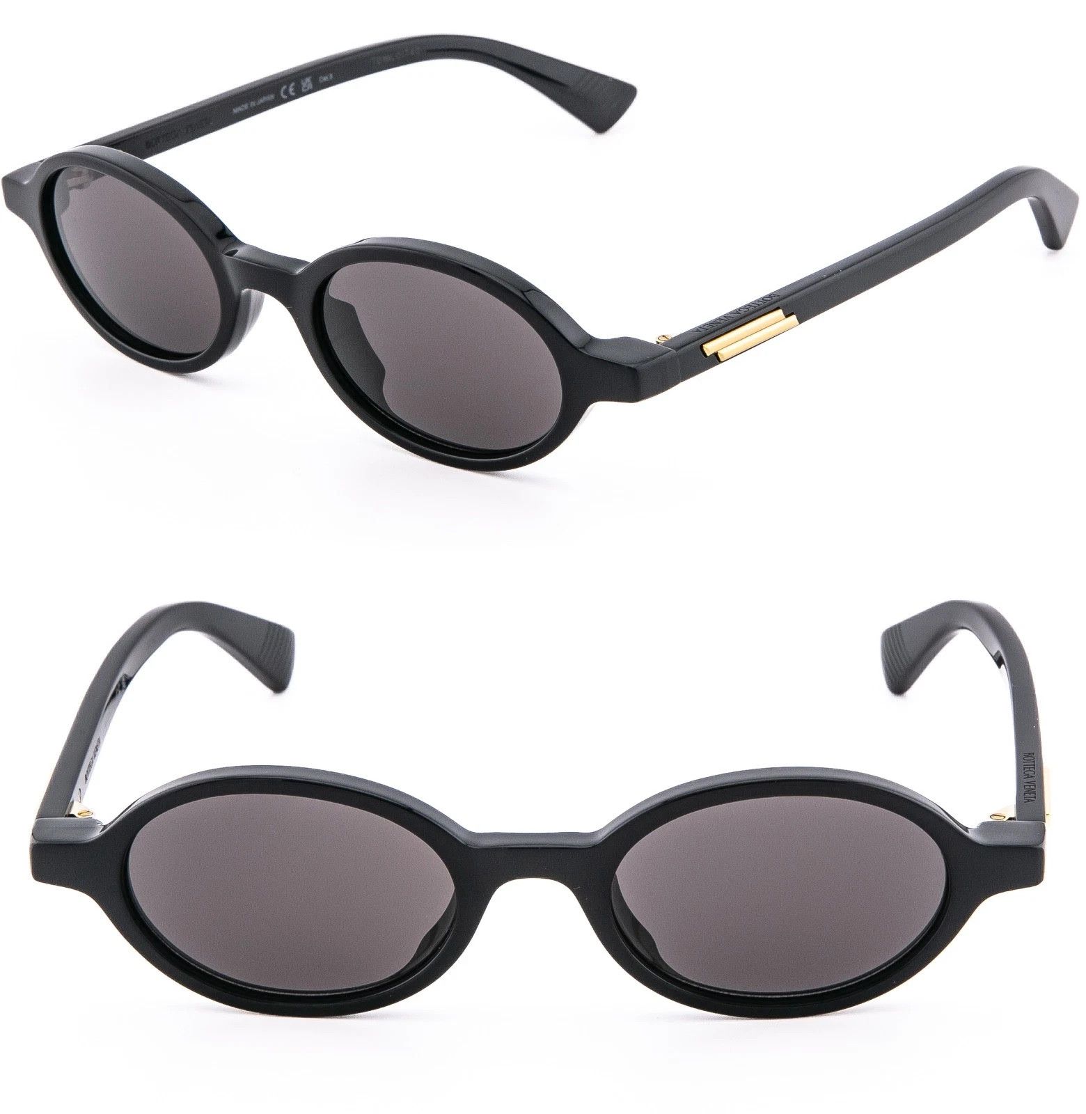 Bottega Veneta BOTTEGA VENETA 1388 BV1388S Black Classic Oval Sunglass 001 Size ONE SIZE - 1 Thumbnail