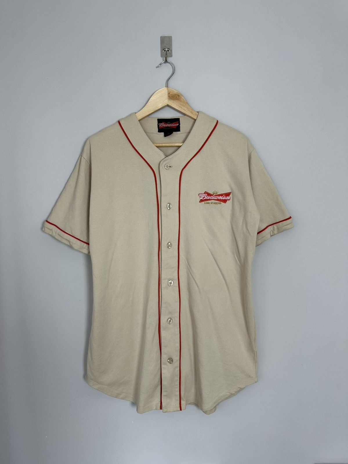 Budweiser Budweiser 90s Baseball Jersey 76 Beige Vintage M Size US M / EU 48-50 / 2 - 1 Thumbnail