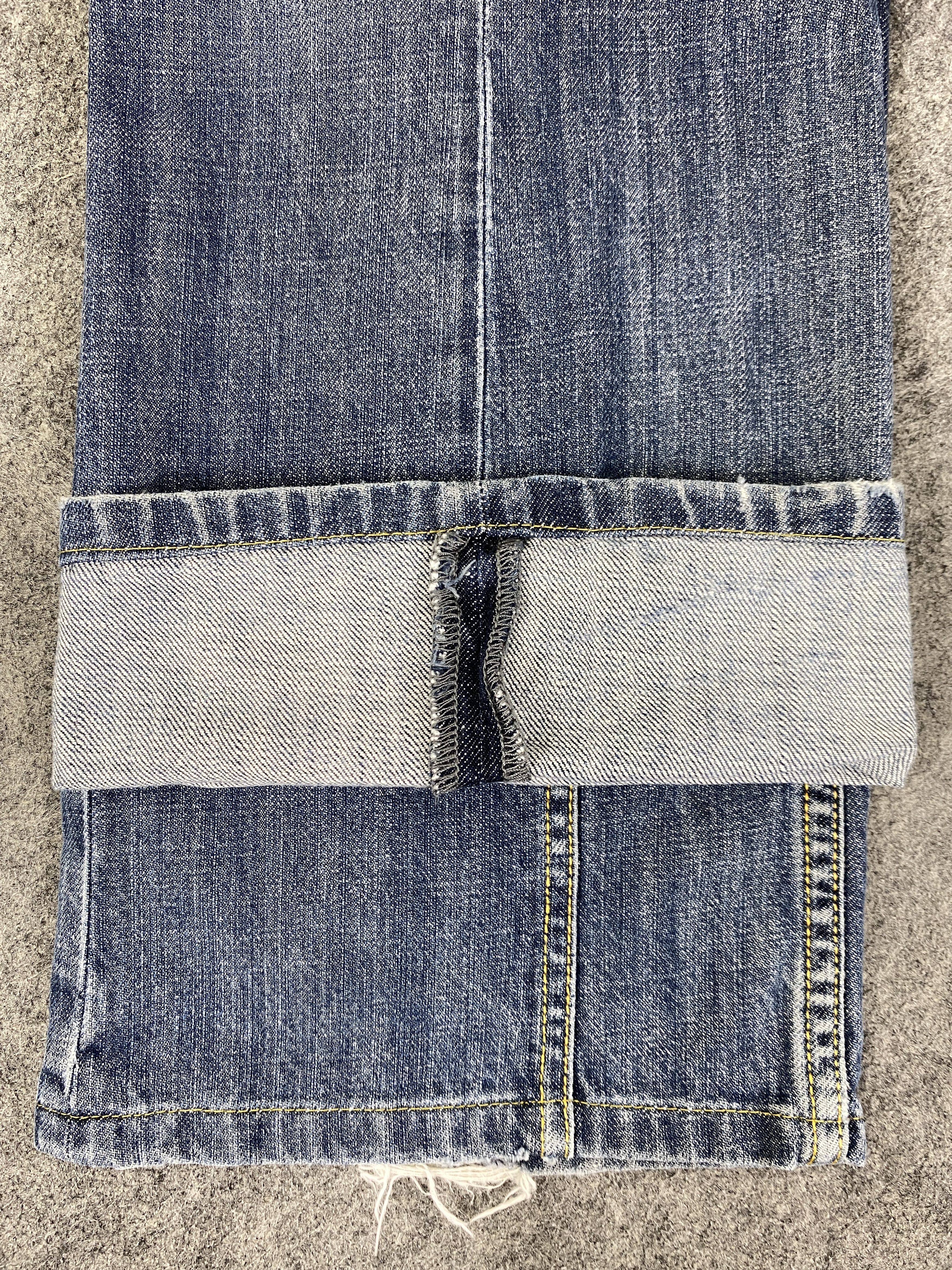 Japanese Brand Distressed Blue Vintage Genoese Flare Jeans 31x29.5 - JN3277 Size US 31 - 12 Thumbnail