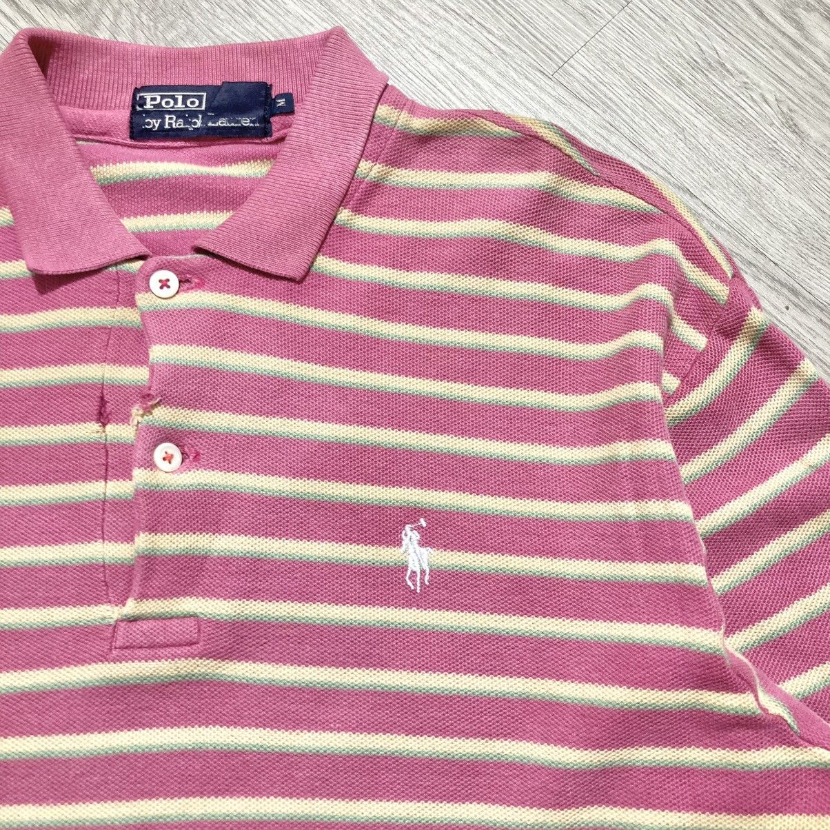 Polo Ralph Lauren Vintage Polo Ralph Lauren Striped Rugby Shirt Pink Size US M / EU 48-50 / 2 - 7 Thumbnail