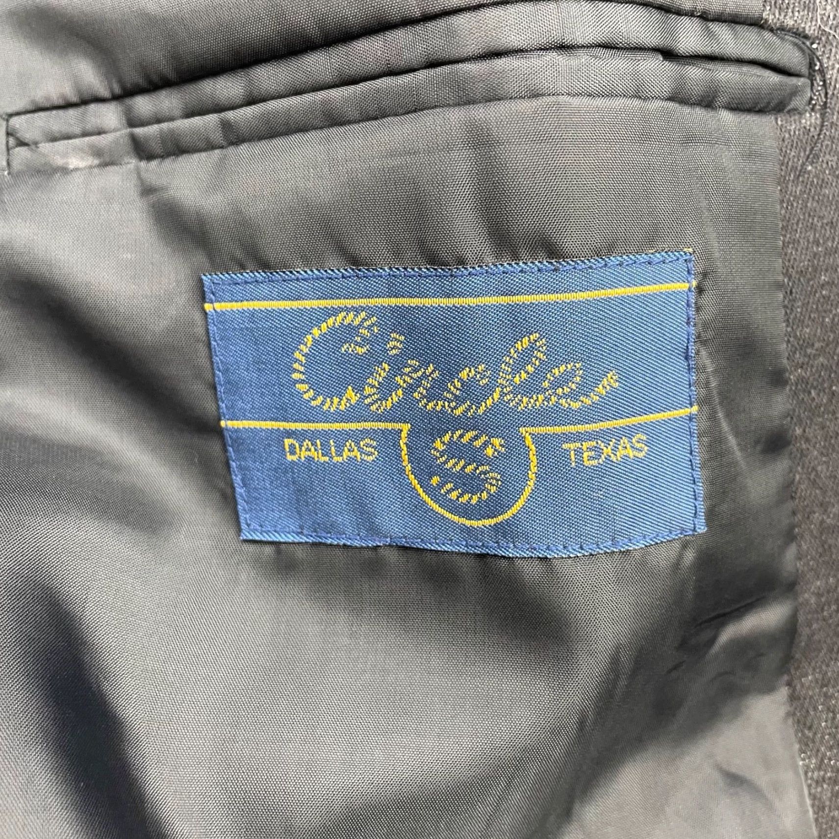 YOKE VINTAGE Circle S Blazer Men’s Western Denim/Suede Leather Yoke 2-Button Gray 46L Mens Size 46R - 6 Thumbnail