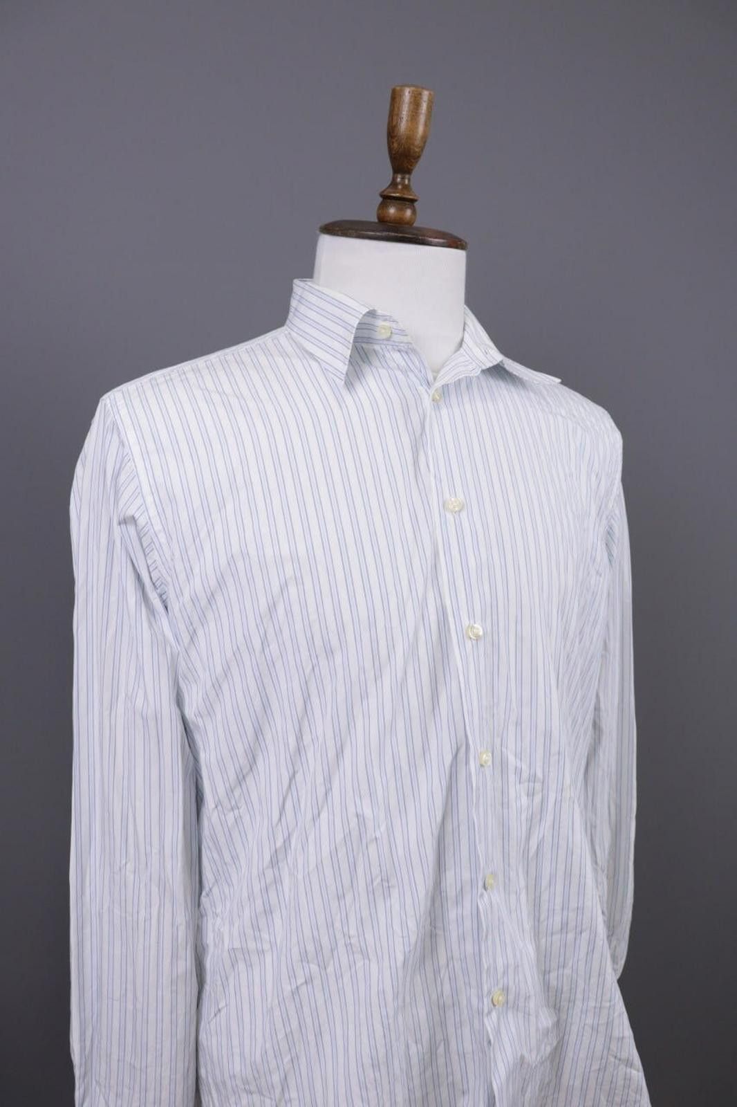 Designer Best Company White Pinstripe Button Down Shirt Size L Size US L / EU 52-54 / 3 - 8 Thumbnail