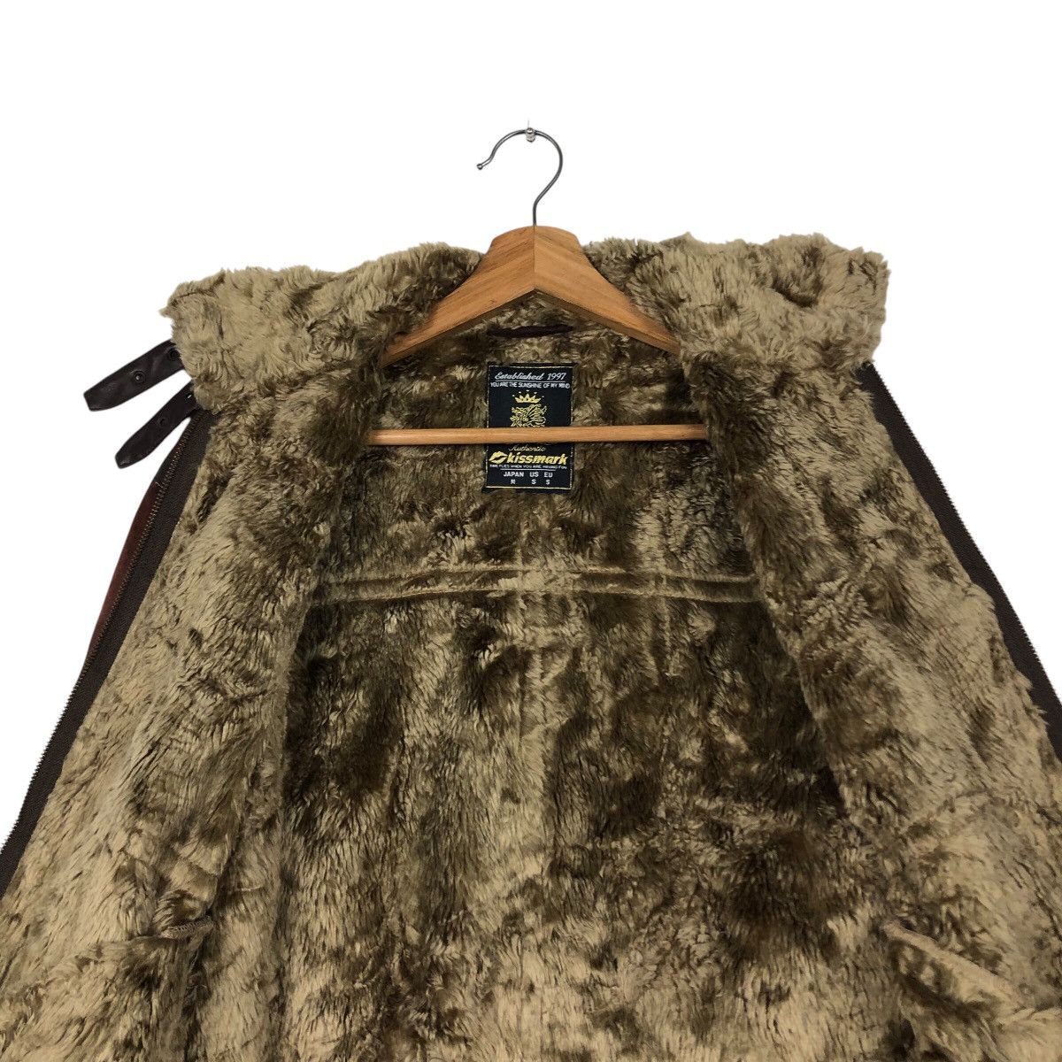 Japanese Brand 📌Vintage Biker Jacket Shearling Fur Blanket Kissmark Size US M / EU 48-50 / 2 - 15 Thumbnail