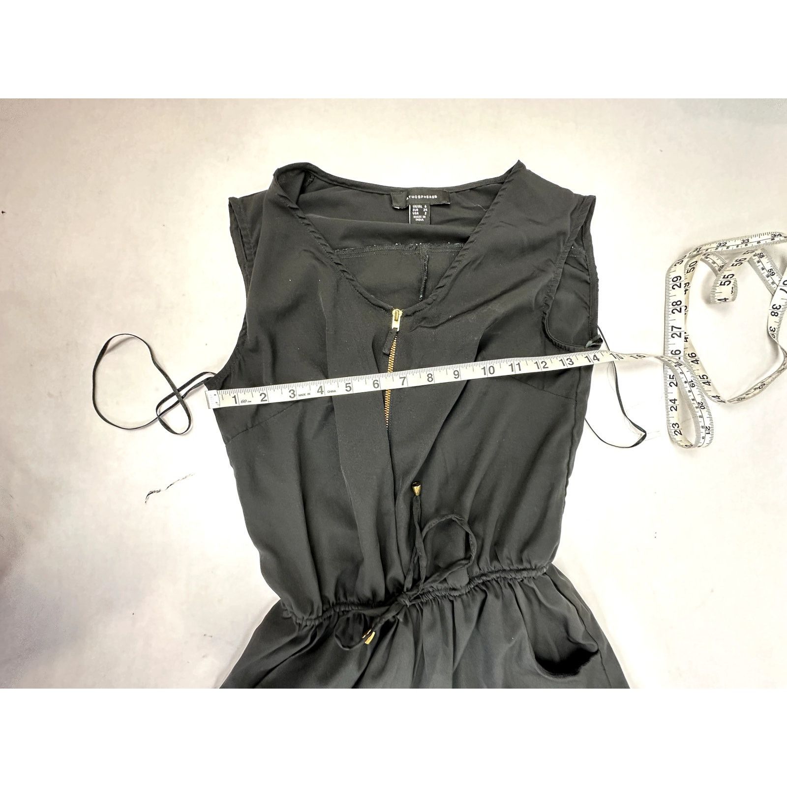Other Atmosphere Romper Jumpsuit Sleeveless Black V-Neck - 2 Size 26" / US 2 / IT 38 - 7 Thumbnail