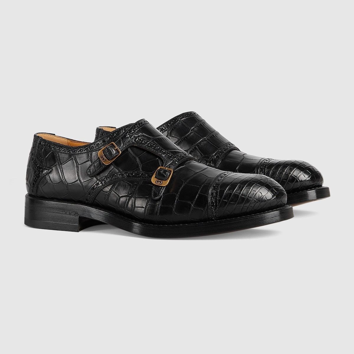 o1s1wg110225 Men's Monk Strap Shoes in Black