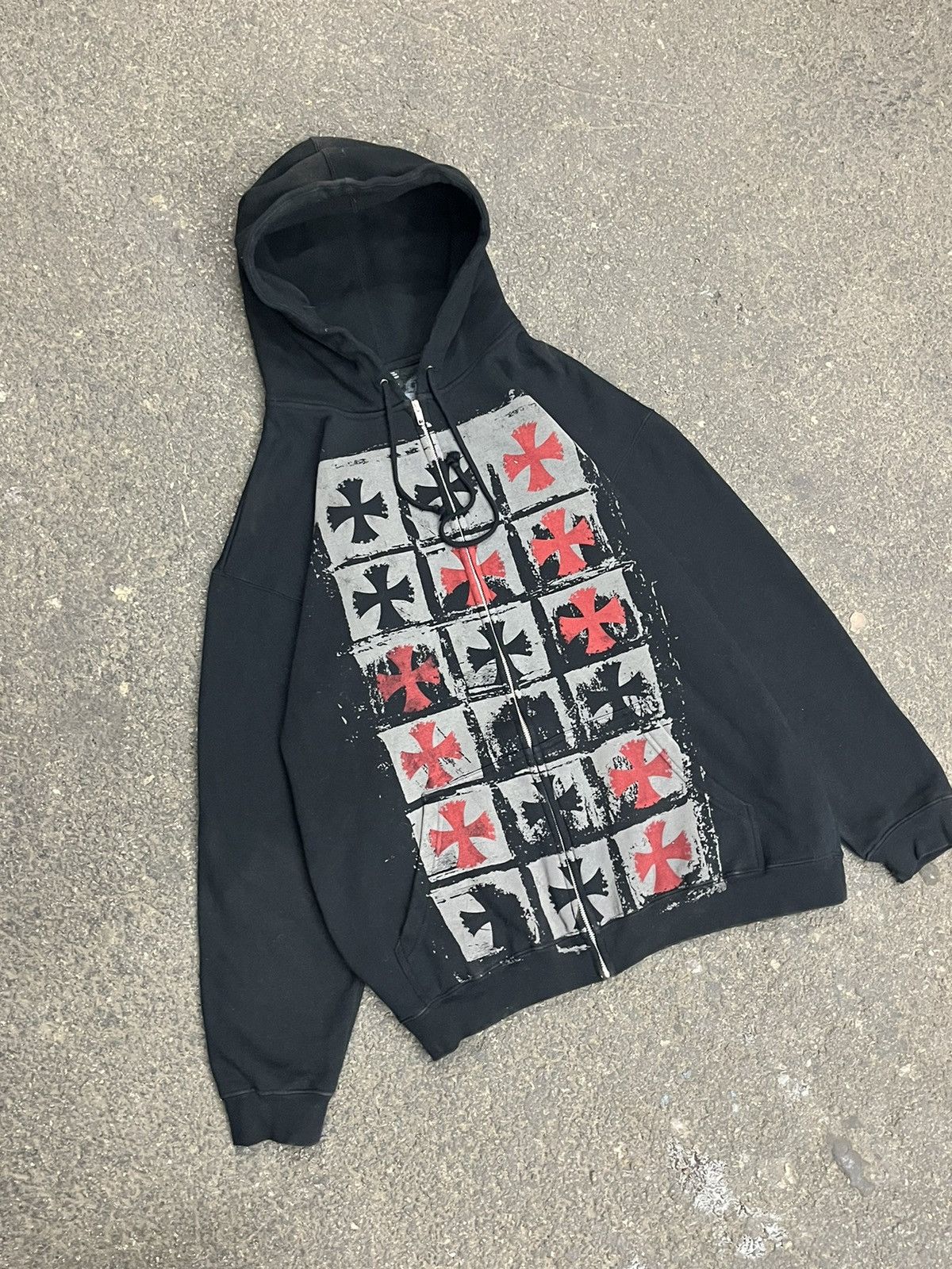 Vintage Y2k black zip up grunge hoodie skater hype cybery2k emo Size US XL / EU 56 / 4 - 5 Thumbnail