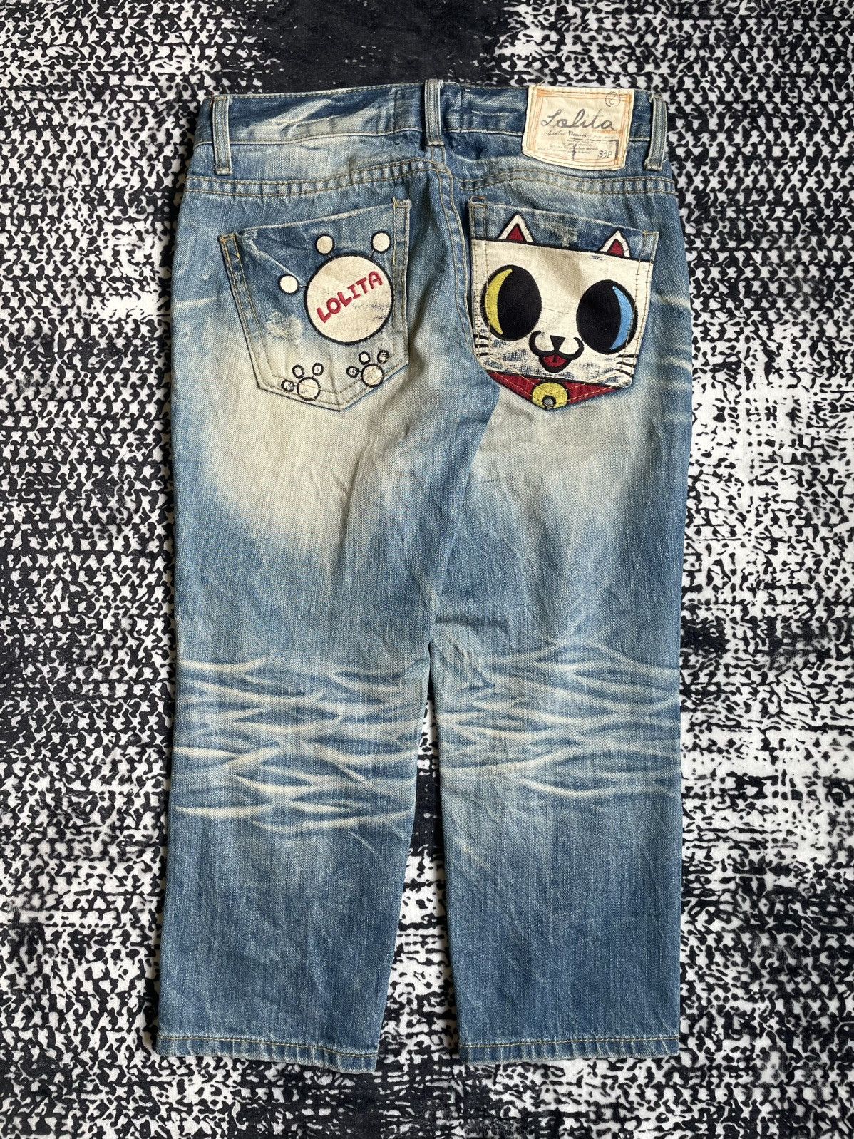 20471120 Vintage Lolita X Yoshitomo Nara Denim Pants Size US 30 / EU 46 - 2 Thumbnail