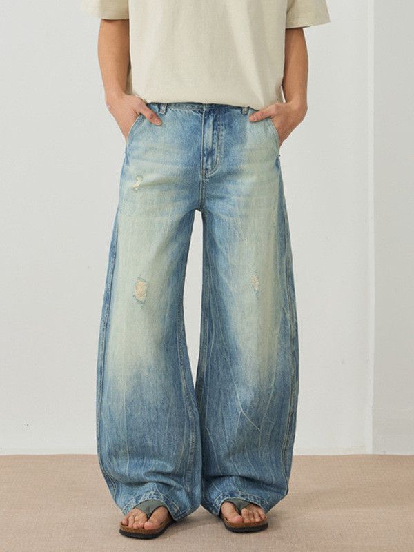 Vintage American high street men's loose-fitting ripped jeans Size US 32 / EU 48 - 1 Thumbnail
