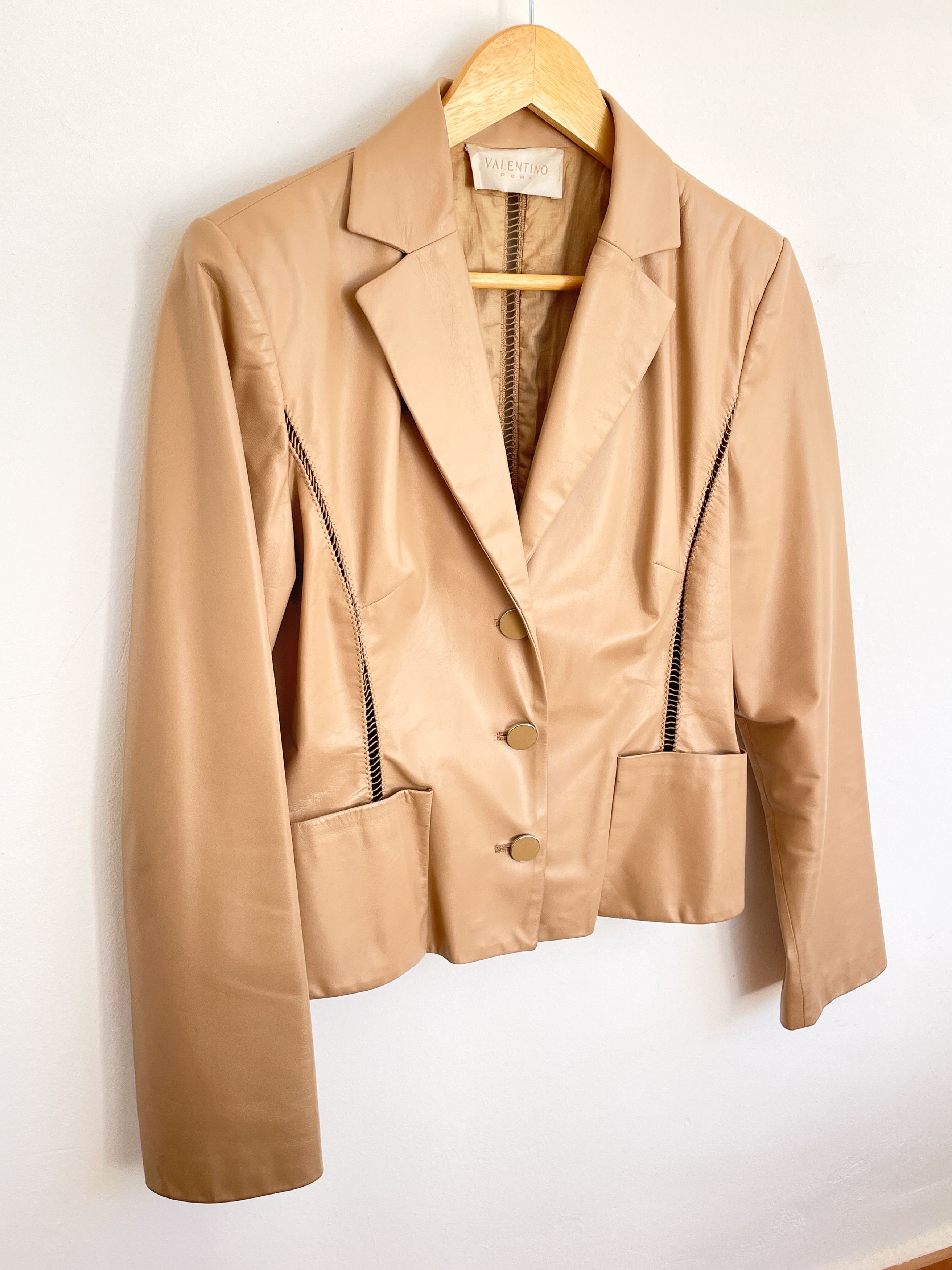 Valentino beige leather jacket Size M / US 6-8 / IT 42-44 - 4 Thumbnail