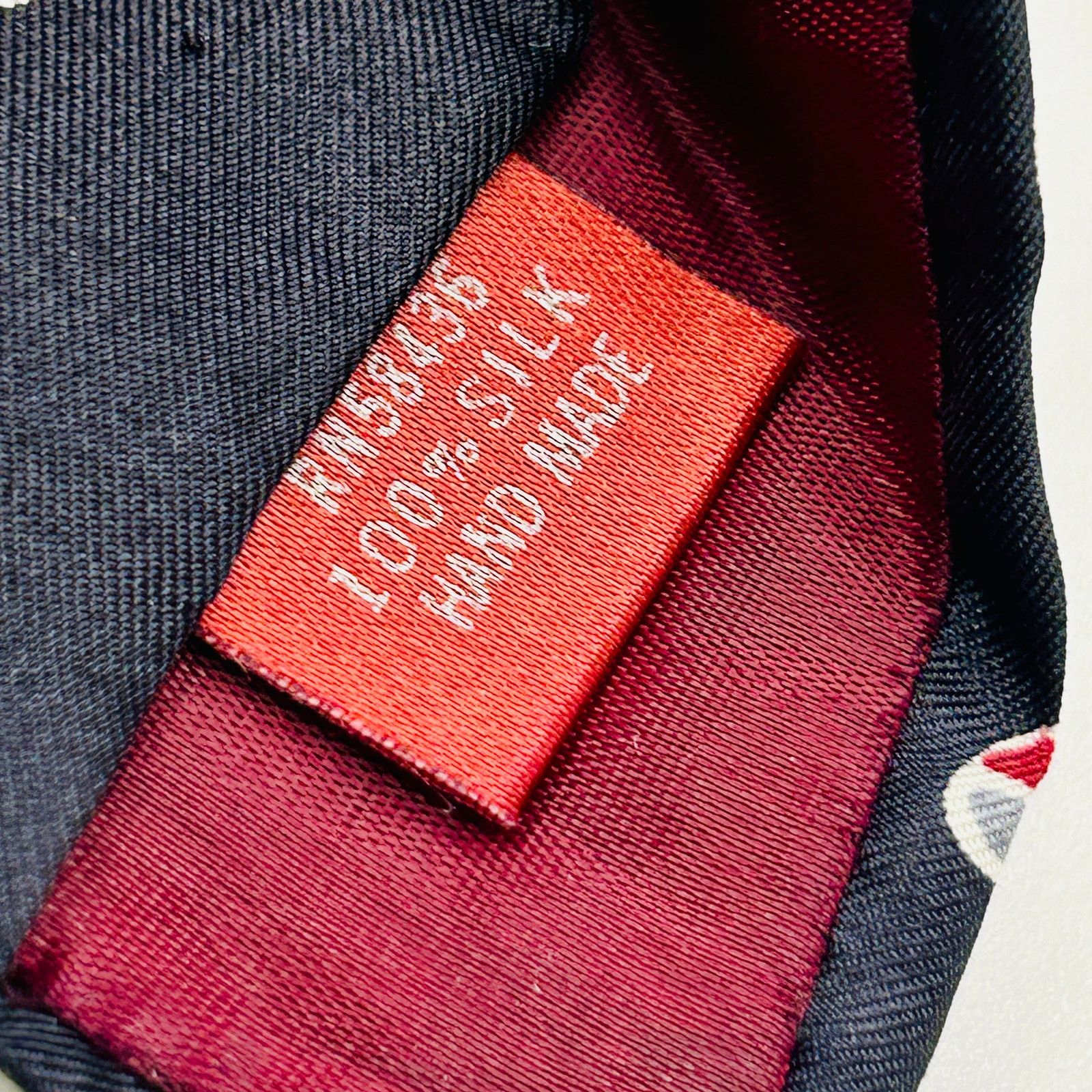Lanvin Vintage 80s Paris Navy Blue Red Polka Dot Silk Skinny Tie Size ONE SIZE - 4 Thumbnail