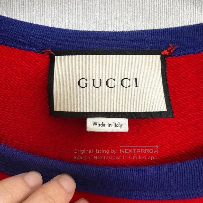 Gucci Gucci Red Blue Panel Sweatshirt L. Size US L / EU 52-54 / 3 - 3 Thumbnail