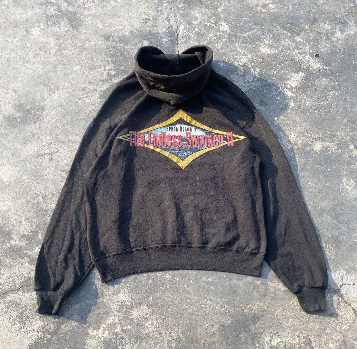 Quiksilver 1990s The Endless Summer II Faded Black Hoodie Size US L / EU 52-54 / 3 - 1 Thumbnail