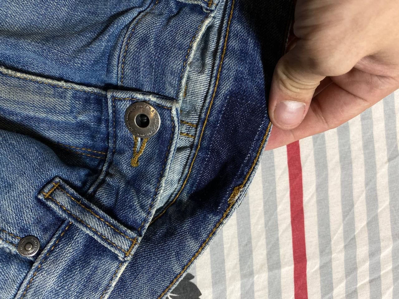 Japanese Brand 💥Vintage Distressed Washed Painted Flared Crash Denim Pants Size US 34 / EU 50 - 15 Thumbnail