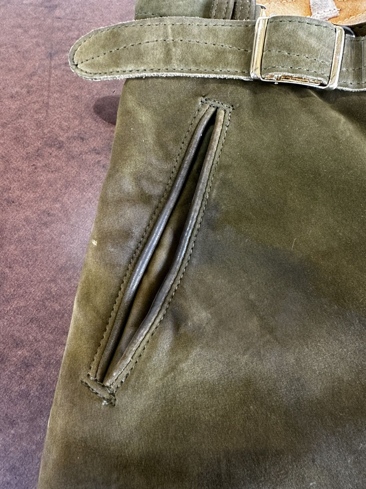 Vintage German mil leather pant Size US 32 / EU 48 - 3 Thumbnail