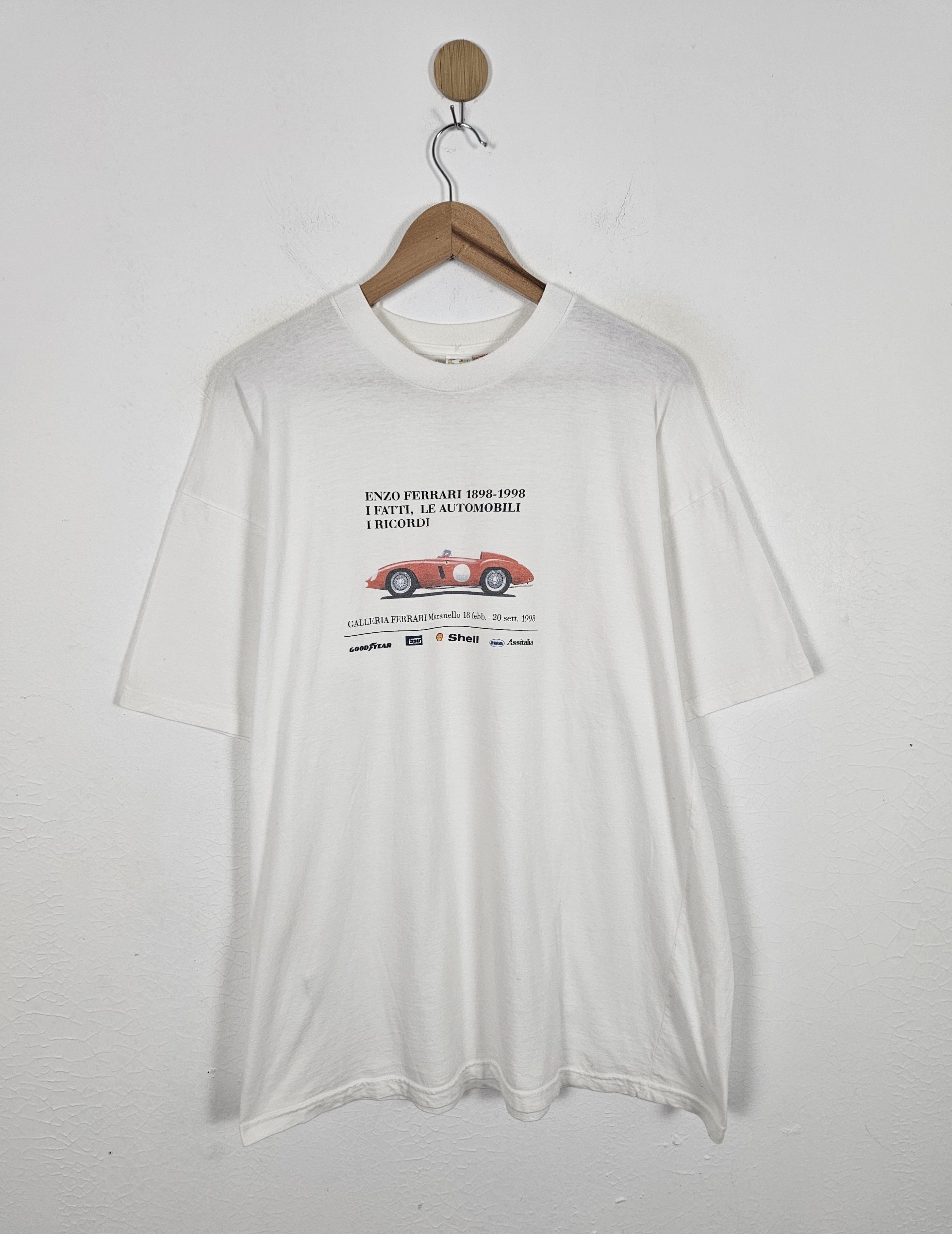 Image of Vintage 90's Ferrari Italian Motorsport F1 Racing Shirts in White, Men's (Size Small)