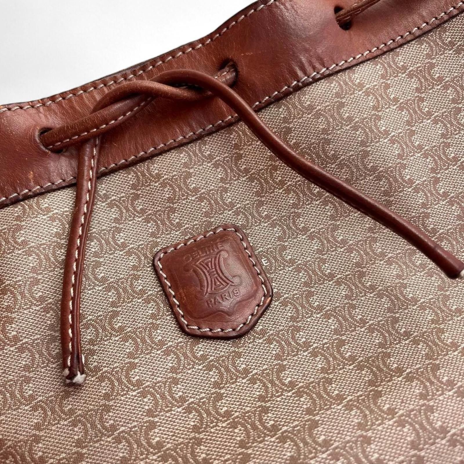 Celine Celine - Vintage Drawstring Shoulder Bag in Brown Monogram Size ONE SIZE - 2 Thumbnail