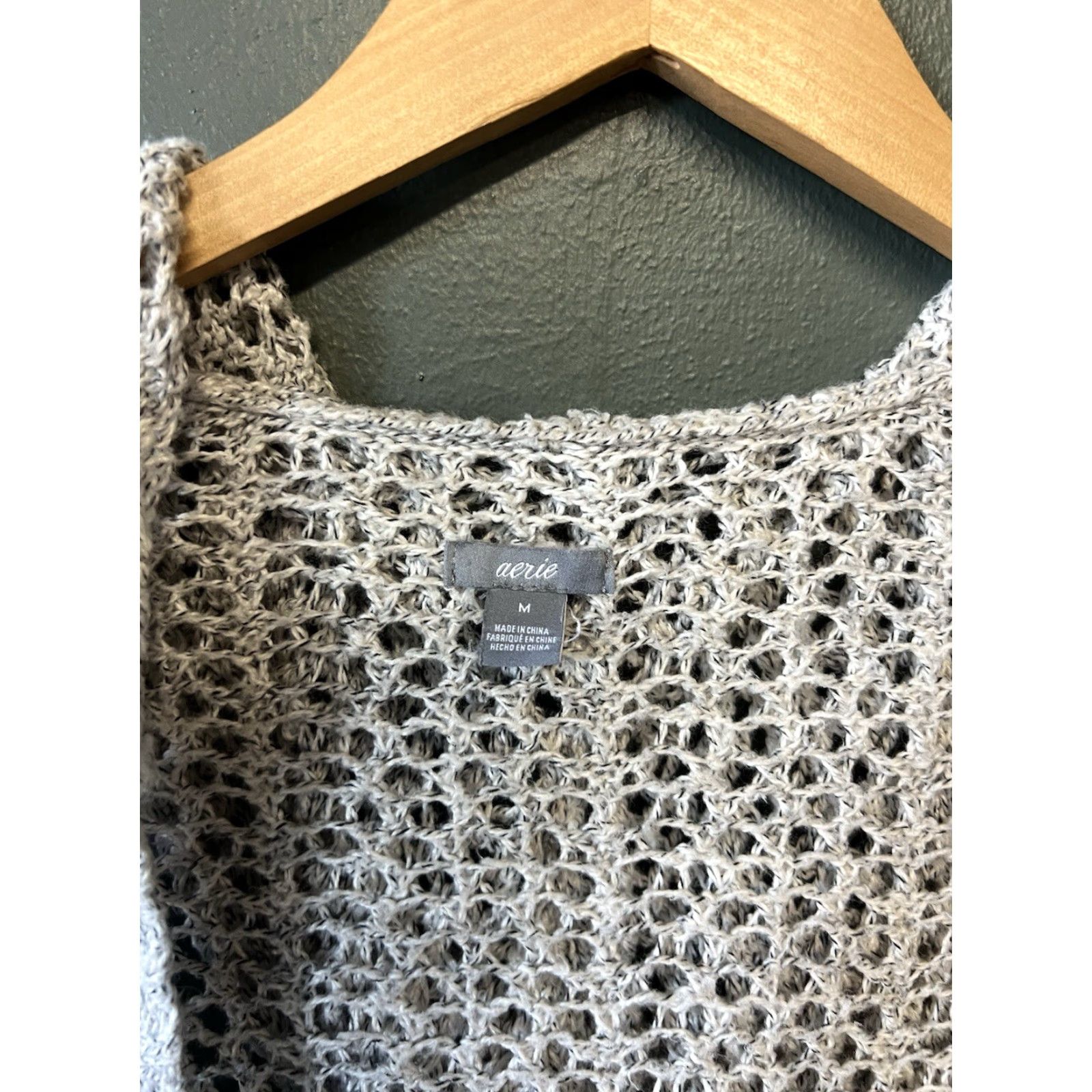 Vintage Aerie Womens Beige Knit Crochet Cardigan Sweater Size M Regular Knit Cardigan Womens Beige Crochet 90s? Size M / US 6-8 / IT 42-44 - 3 Thumbnail