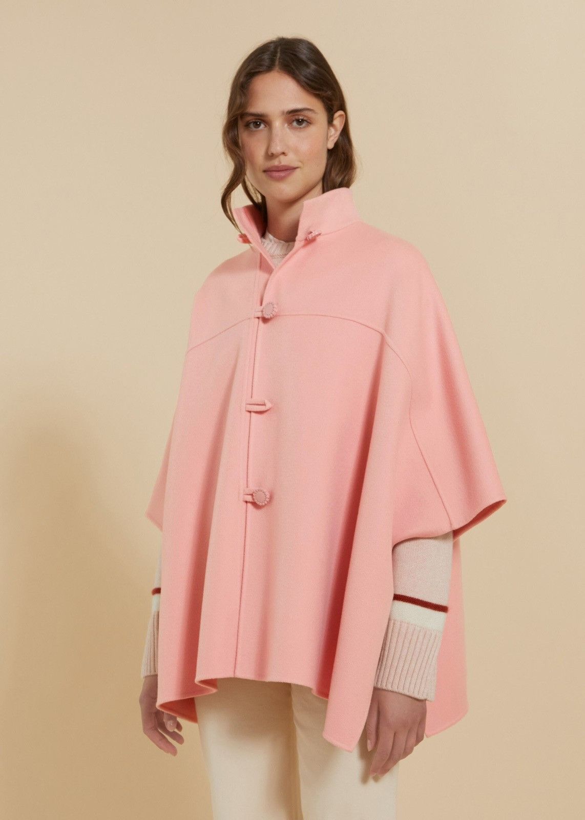 Loro Piana o1srvl11e0824 Size: OS / Agathe AF Cashmere Cape in Pink Size ONE SIZE - 2 Thumbnail
