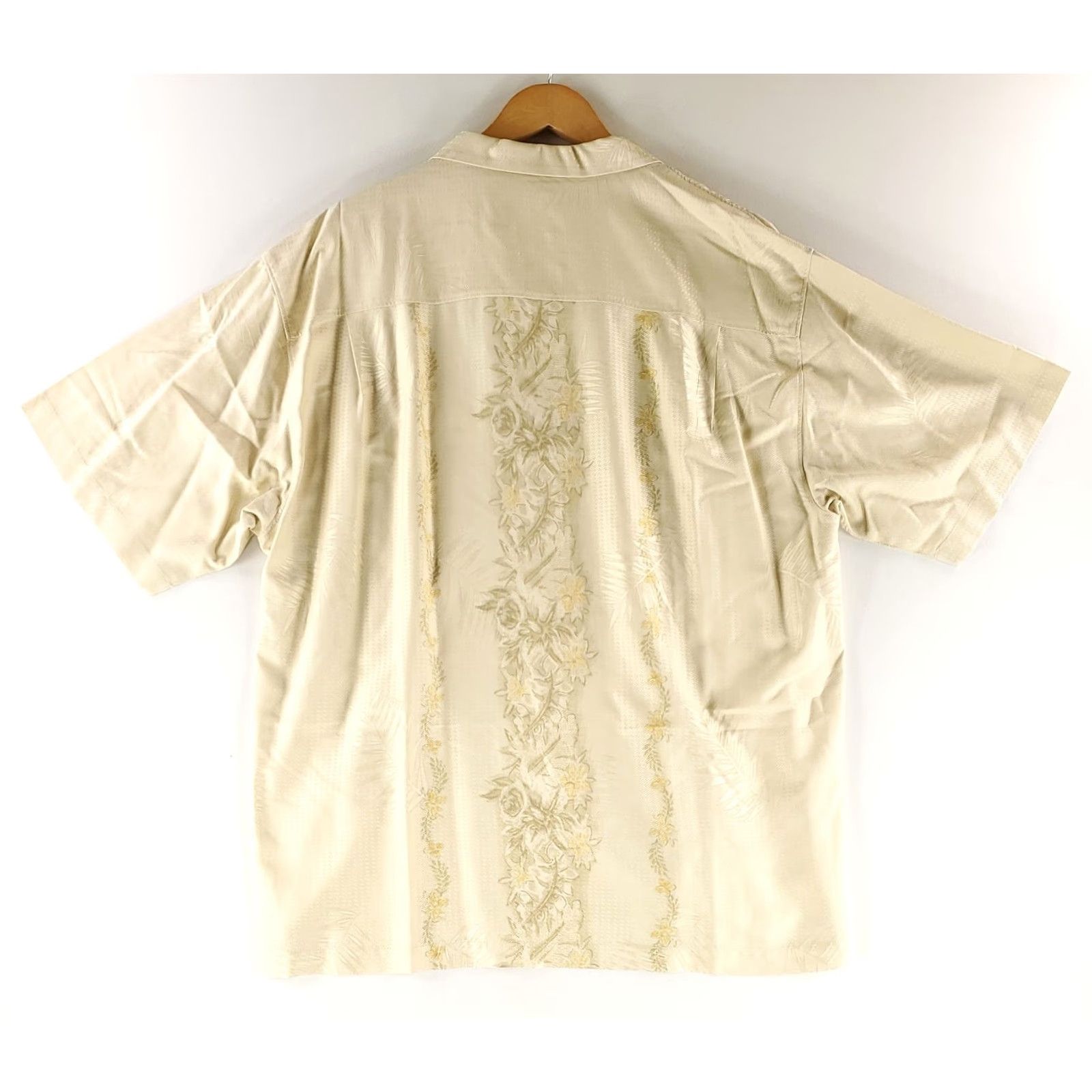Tommy Bahama Tommy Bahama Silk Button Up Shirt Yellow Embroidered Mens XL Short Sleeve 100% Silk Size US XL / EU 56 / 4 - 5 Thumbnail