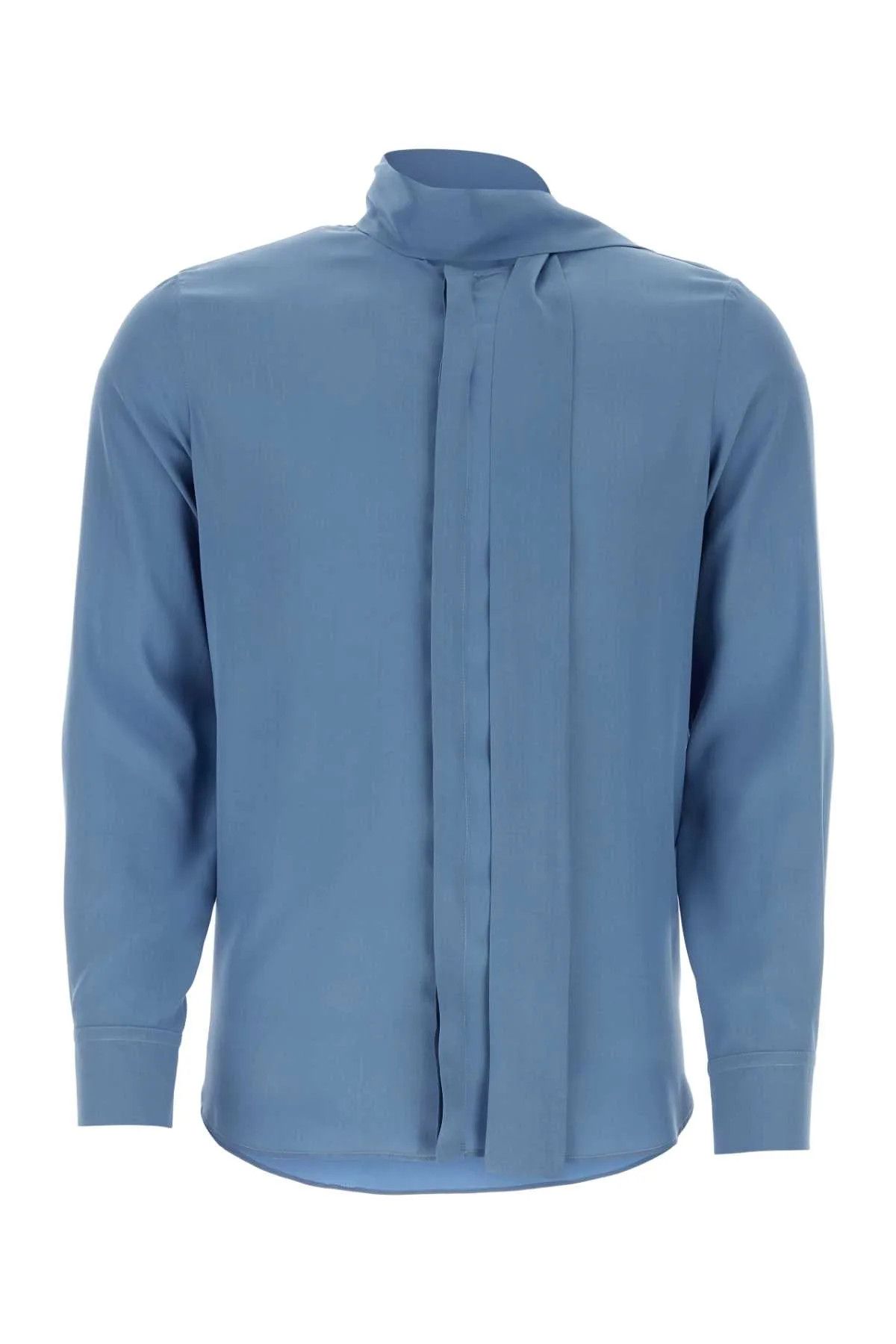 Valentino o1y0525 Solid Color Shirt in Blue Size US L / EU 52-54 / 3 - 1 Thumbnail