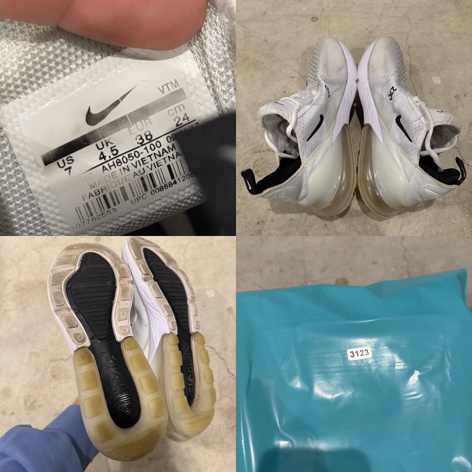Nike Nike Air Max 270 Womens Size 7 White Black Sneakers AH6789 100, Nike Air Max, Sneaker, Women Size US 5 / IT 35 - 8 Thumbnail