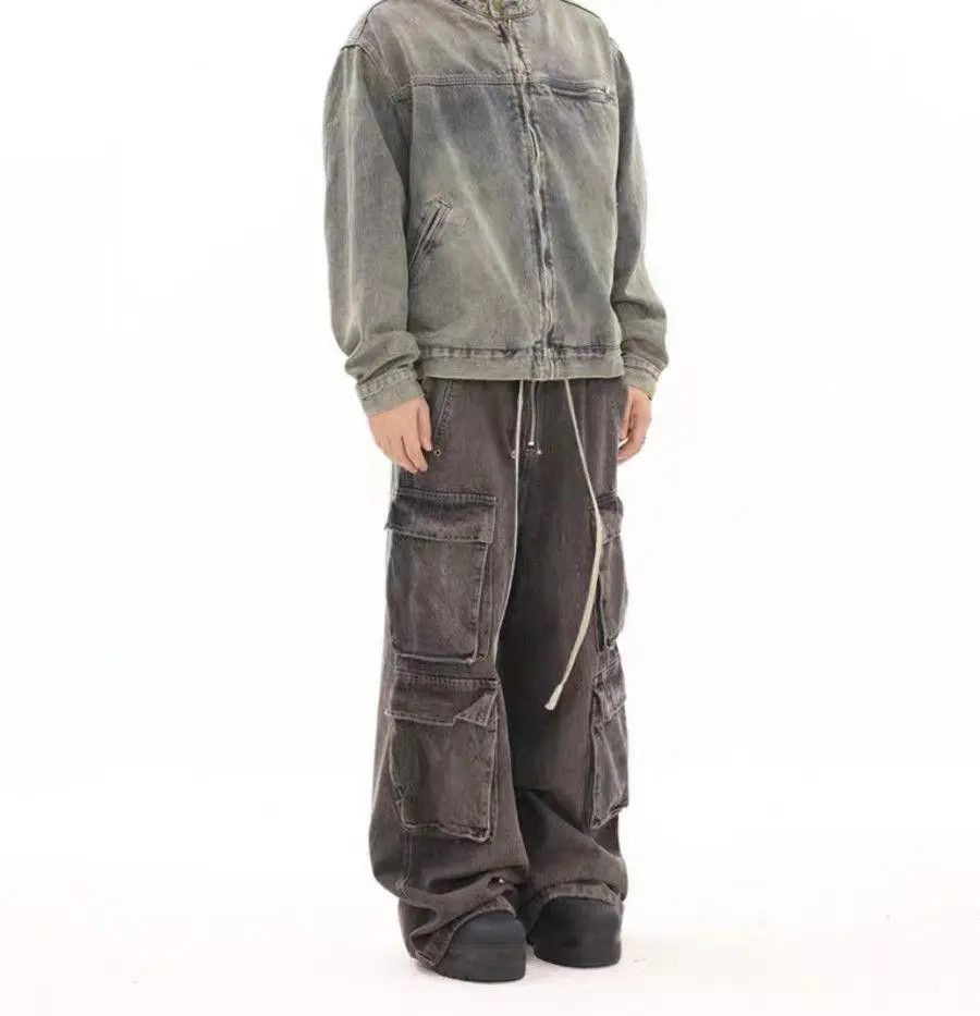 Japanese Brand × Jean Opium Gray Washed Cargo Denim Jeans Size US 32 / EU 48 - 1 Thumbnail