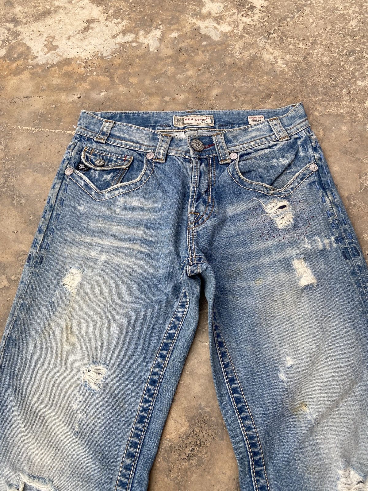 Mek Denim Vintage Distressed Mek Denim Flare Pant Size US 30 / EU 46 - 3 Thumbnail