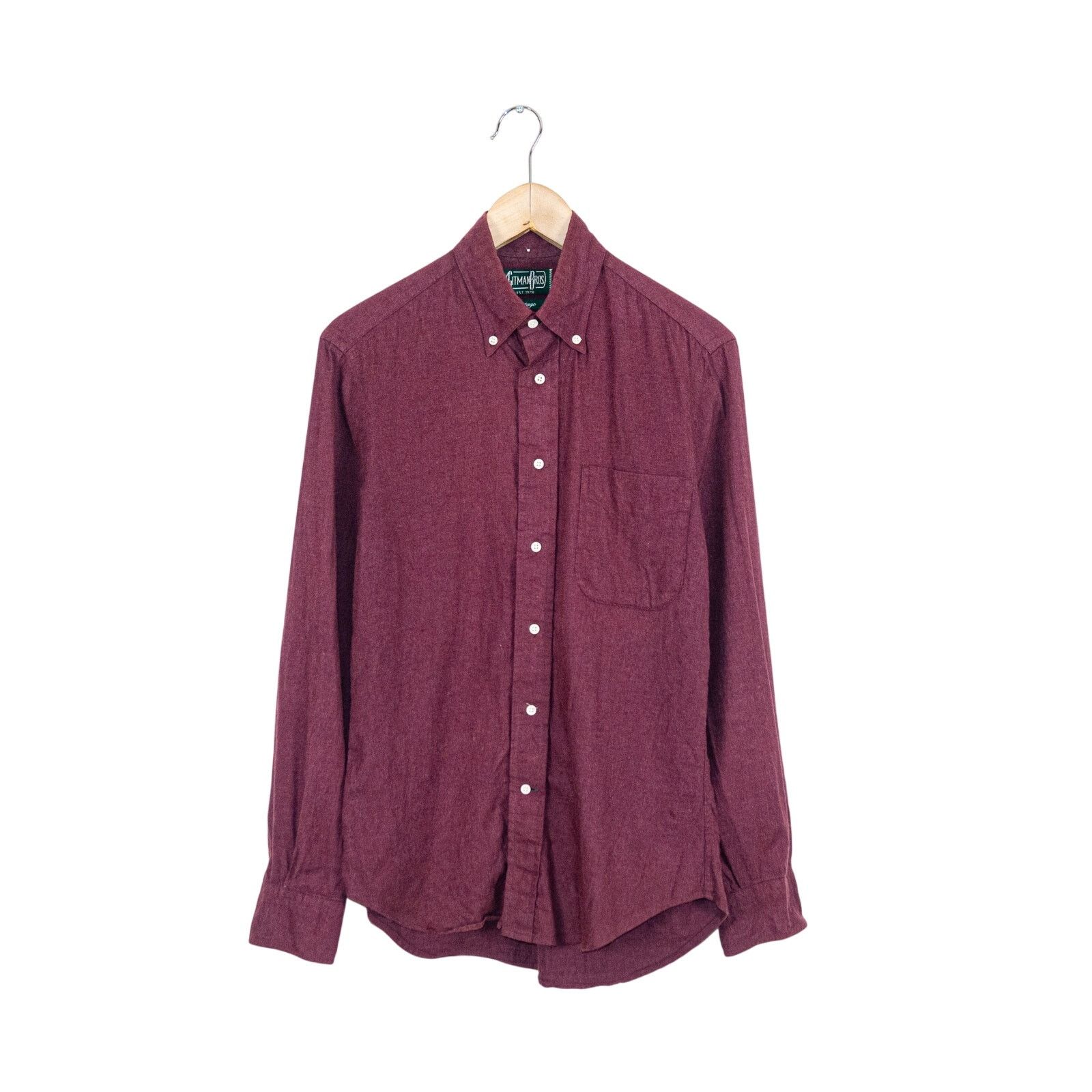 Gitman Bros Vintage Burgundy Flannel Shirt Button-Down Small