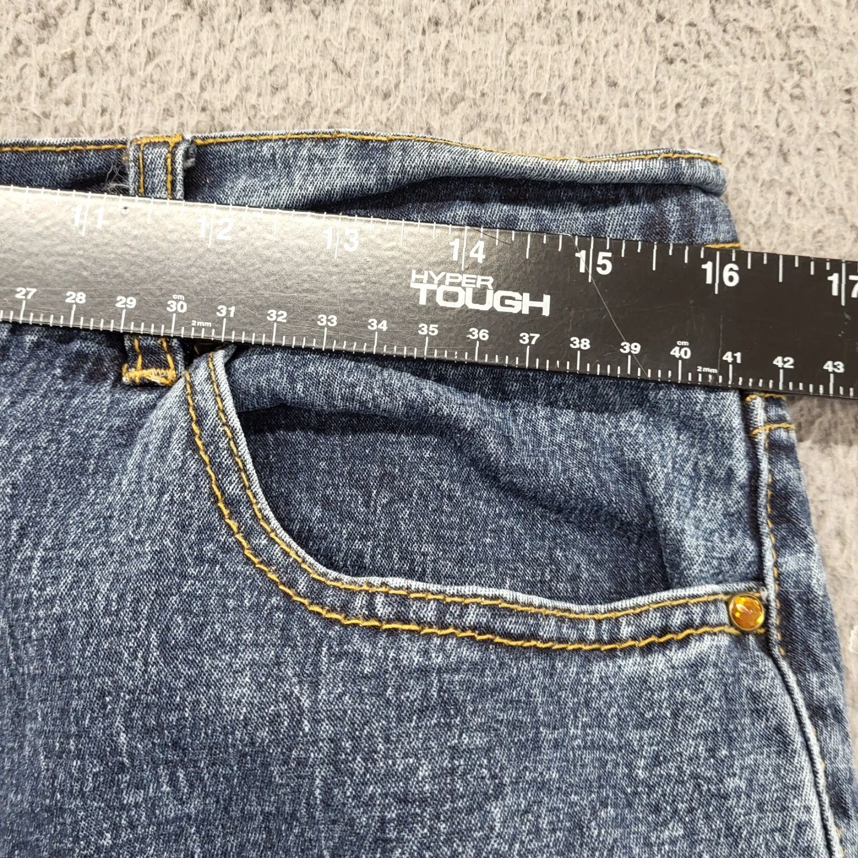 Denime DG2 Diane Gilman Jeans Women’s Size 12 Blue Denim Pants Embroidered Rhinestones Size 34" / US 12 / IT 48 - 7 Thumbnail