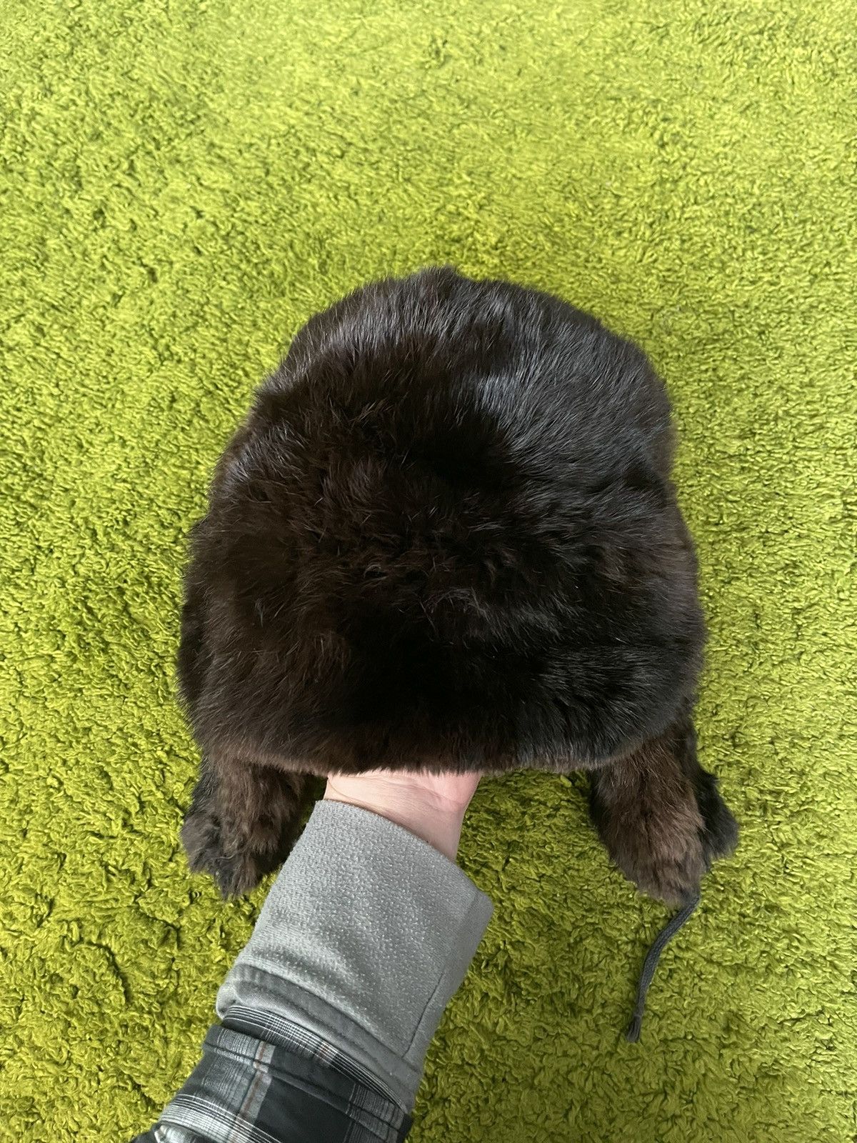 Cccp 1970s vintage Sovie Union made real fur Ushanka Trapper hat Size 32 - 3 Thumbnail