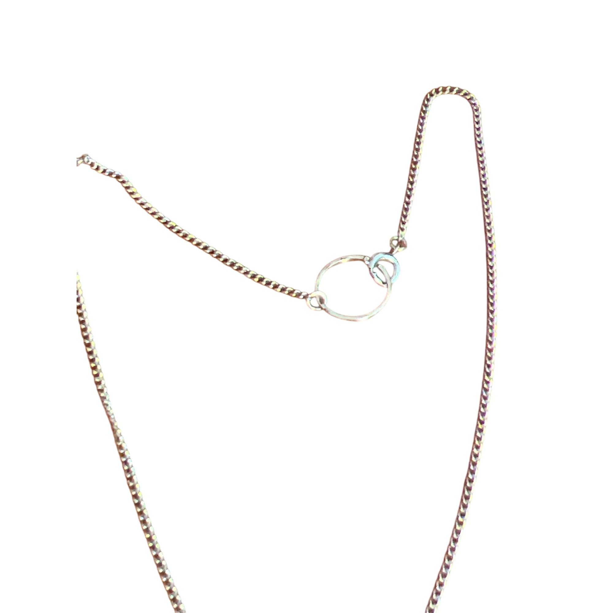 Other Minimalist Silver Tone Bar Pendant Necklace Collar Circle Sp Size ONE SIZE - 3 Thumbnail