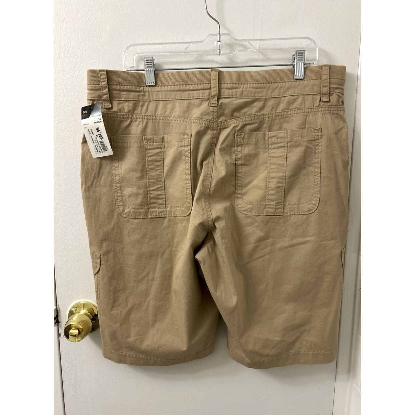 Lee Lee Cargo Shorts Mens M Brown 10” Inseam Zip Button Pockets Relaxed Fit Mid Rise Cotton Elastane Knit Cargo Size US 31 - 6 Thumbnail