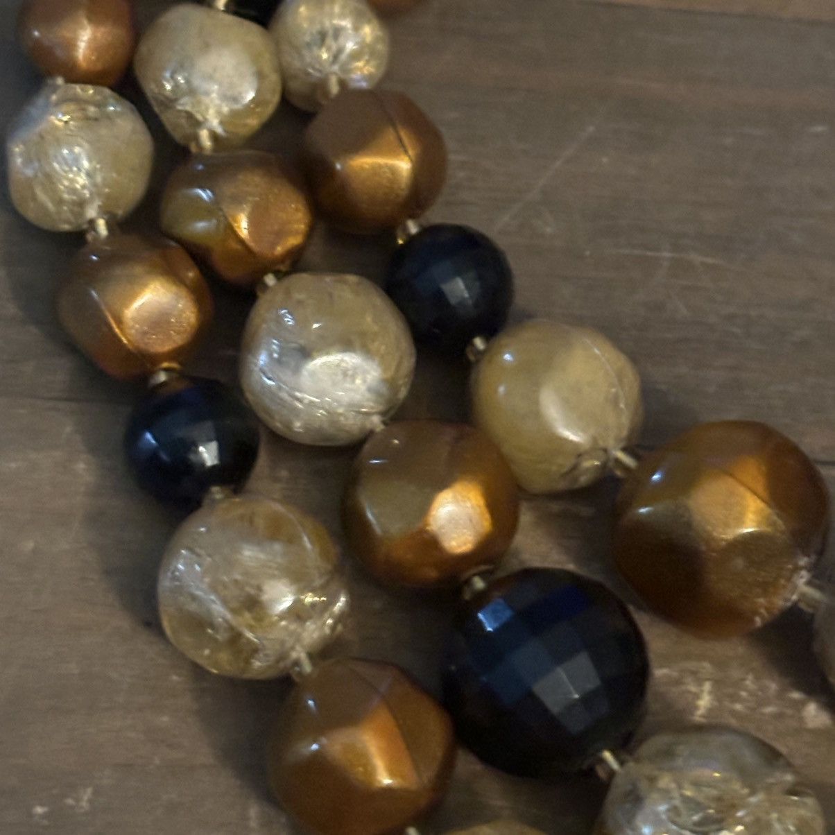 Vintage Vintage chunky layered gold, copper and black bead necklace Size ONE SIZE - 5 Thumbnail