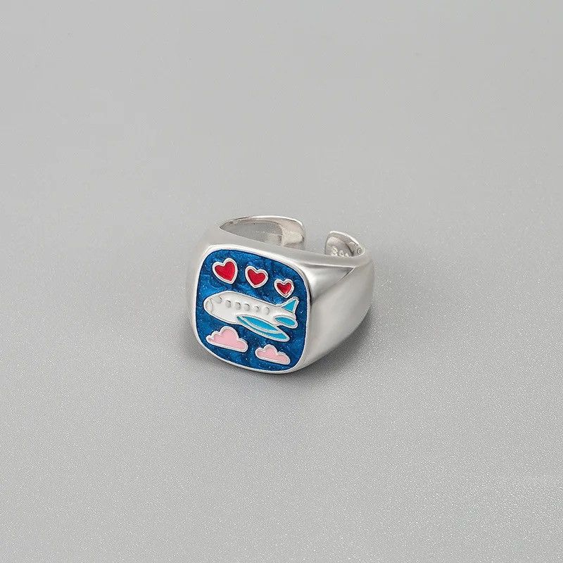 Jewelry × Vintage Trendy Airplane Design Ring Size ONE SIZE - 1 Thumbnail