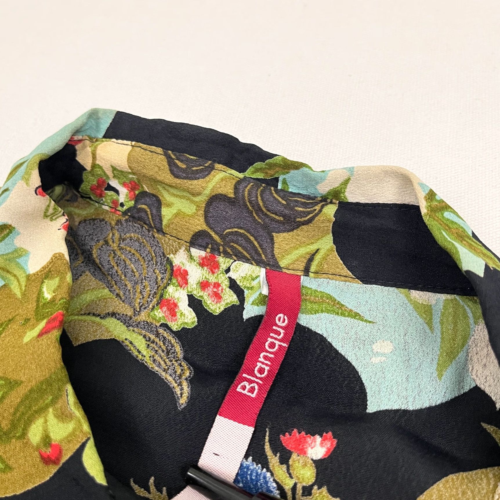 Vintage Blanque Blouse Womens Size 2 Black Floral Bohemian Button Front Top Shirt Size XS / US 0-2 / IT 36-38 - 3 Thumbnail