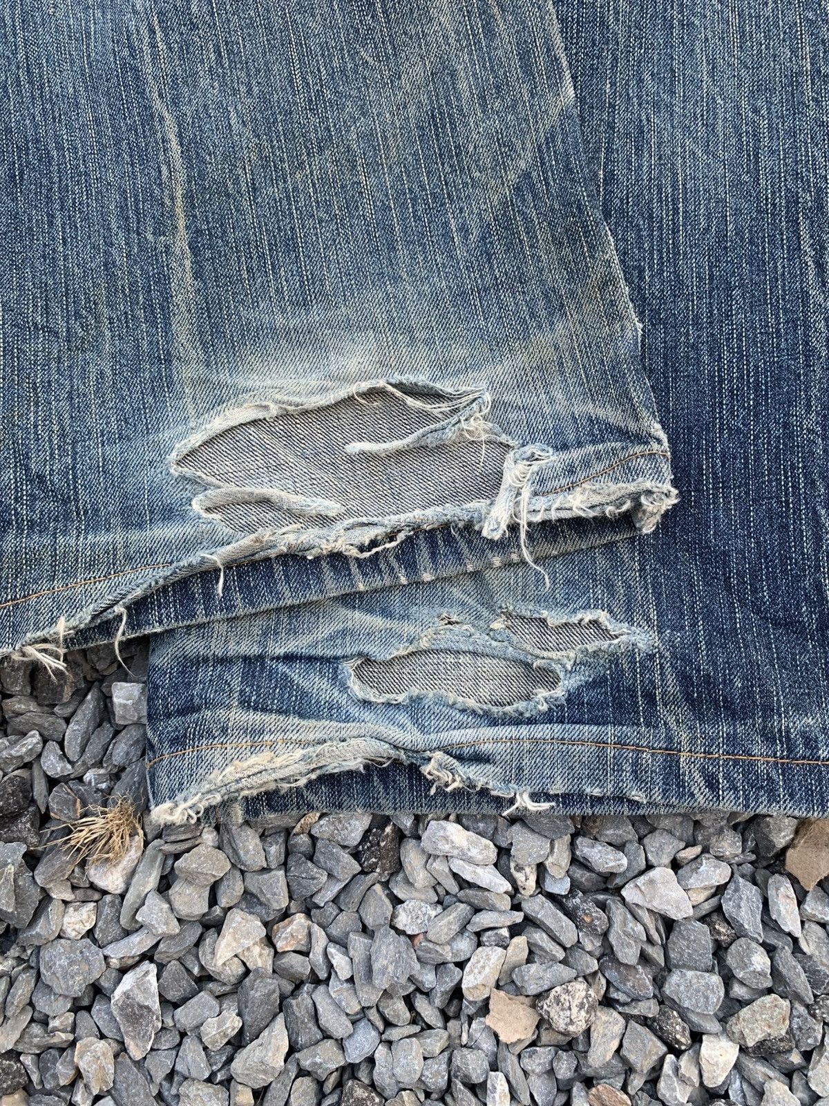 Kapital VINTAGE EDWIN 505z FADED & RUSTY SELVEDGE DISTRESSED DENIM Size US 30 / EU 46 - 23 Thumbnail