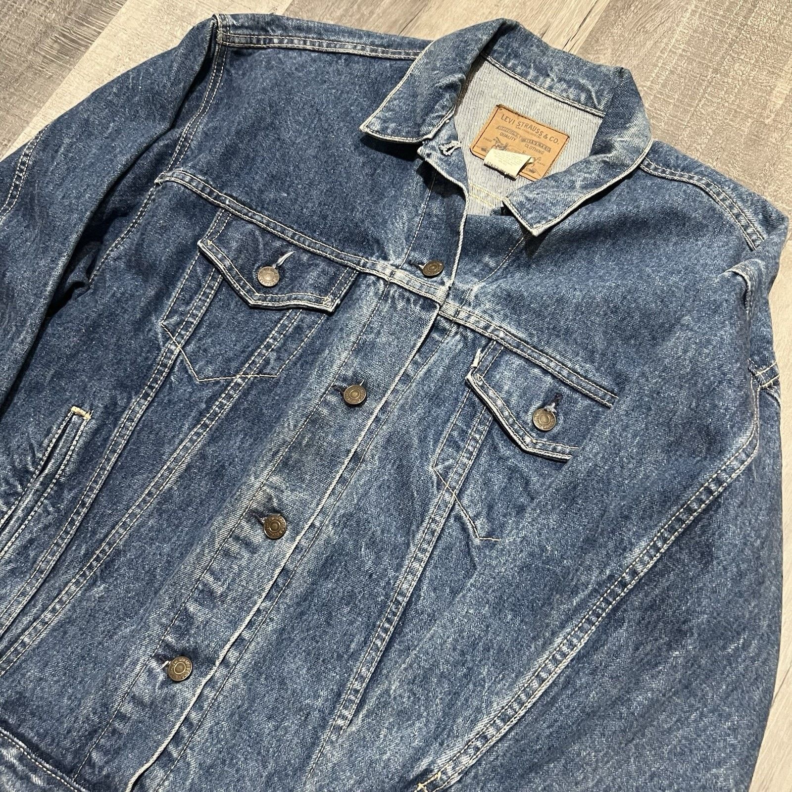 Levi's VTG Levi's Denim Trucker White Tab Dark Wash USA Jacket Size M / US 6-8 / IT 42-44 - 3 Thumbnail
