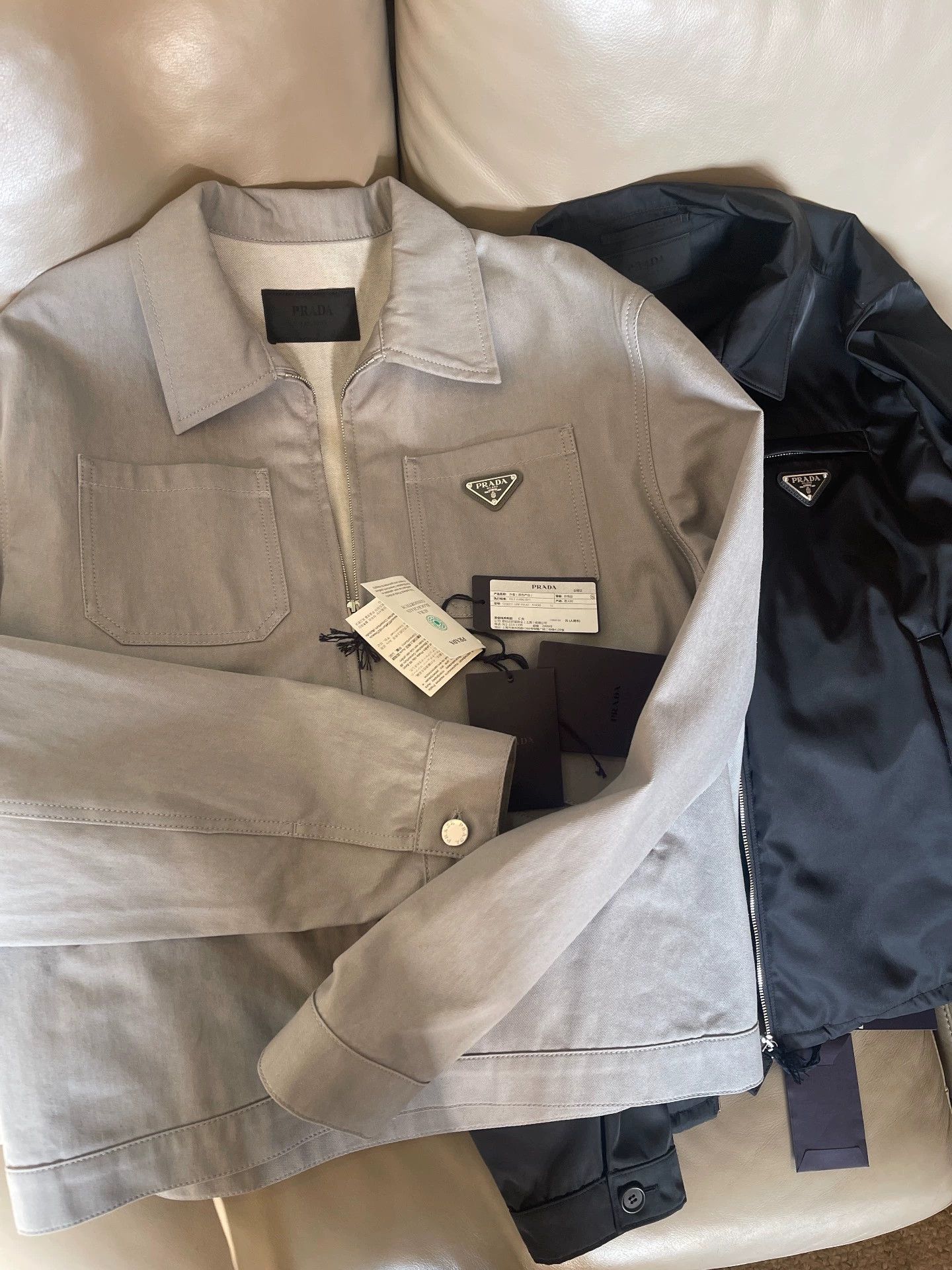 Prada Prada 25ss Gray 4-Pocket Work Jacket Triangle Logo Size US L / EU 52-54 / 3 - 2 Thumbnail