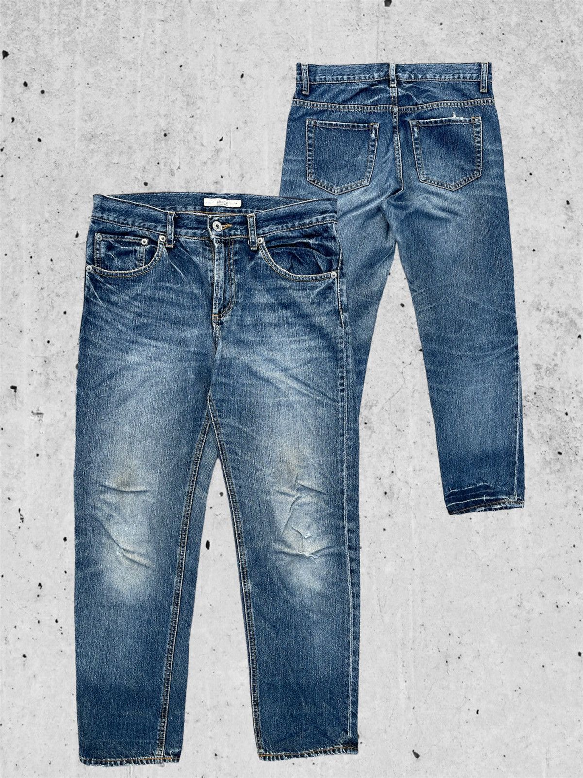 Japanese Brand 🔥 Shuca Global Work Distressed Denim Women W31🔥 Size 31" - 1 Thumbnail
